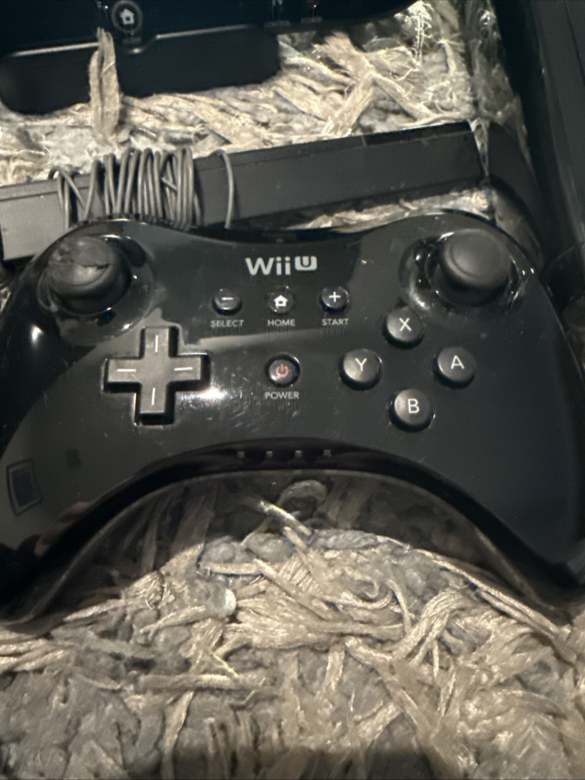Nintendo Wii U Black Console WUP-101 (02), Gamepad, Game, & Wires Bundle Tested