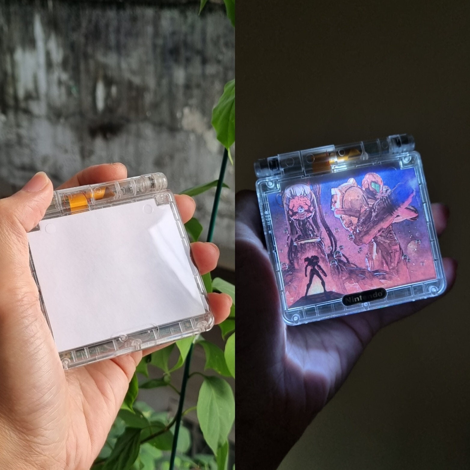 Backlit IPS LCD GBAsp Mod Nintendo Gameboy Advance SP LEDs Lamp Metroid