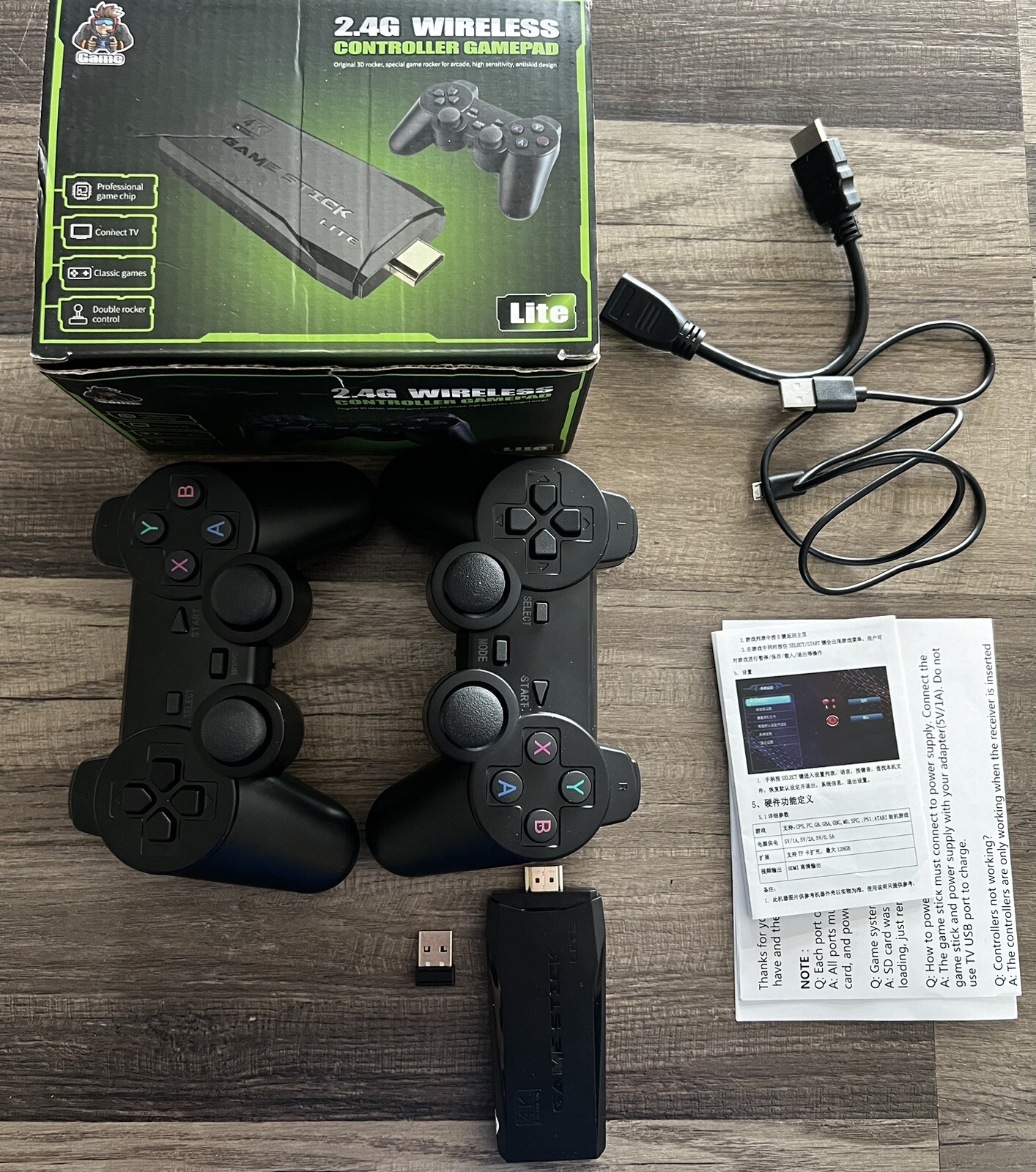 2.4G Wireless Controller Gamepad Lite HDMI Console & 2 Controllers – Y