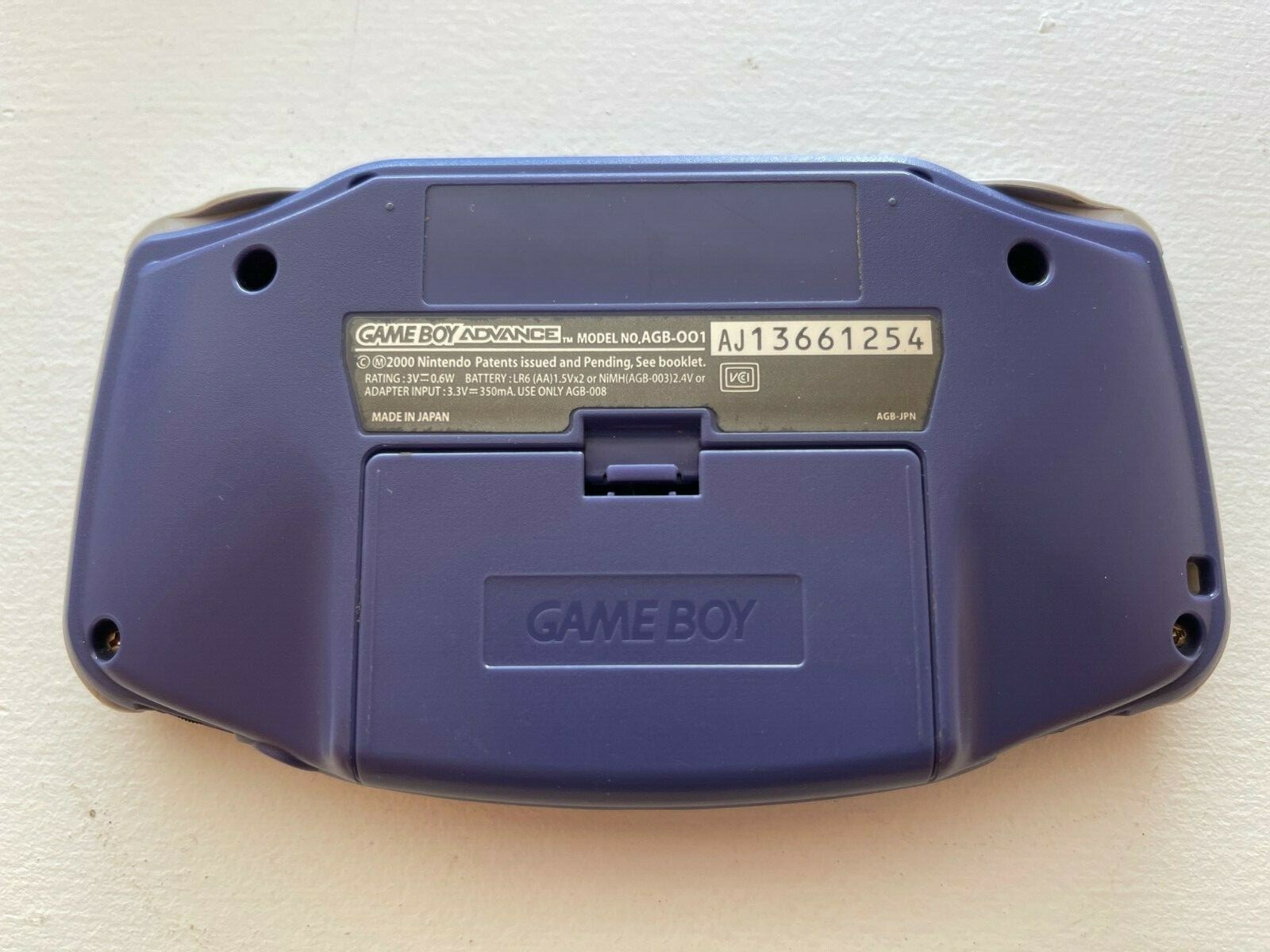 Nintendo Game Boy Advance AGB-001 – Indigo Purple – Good Condition 100% OEM