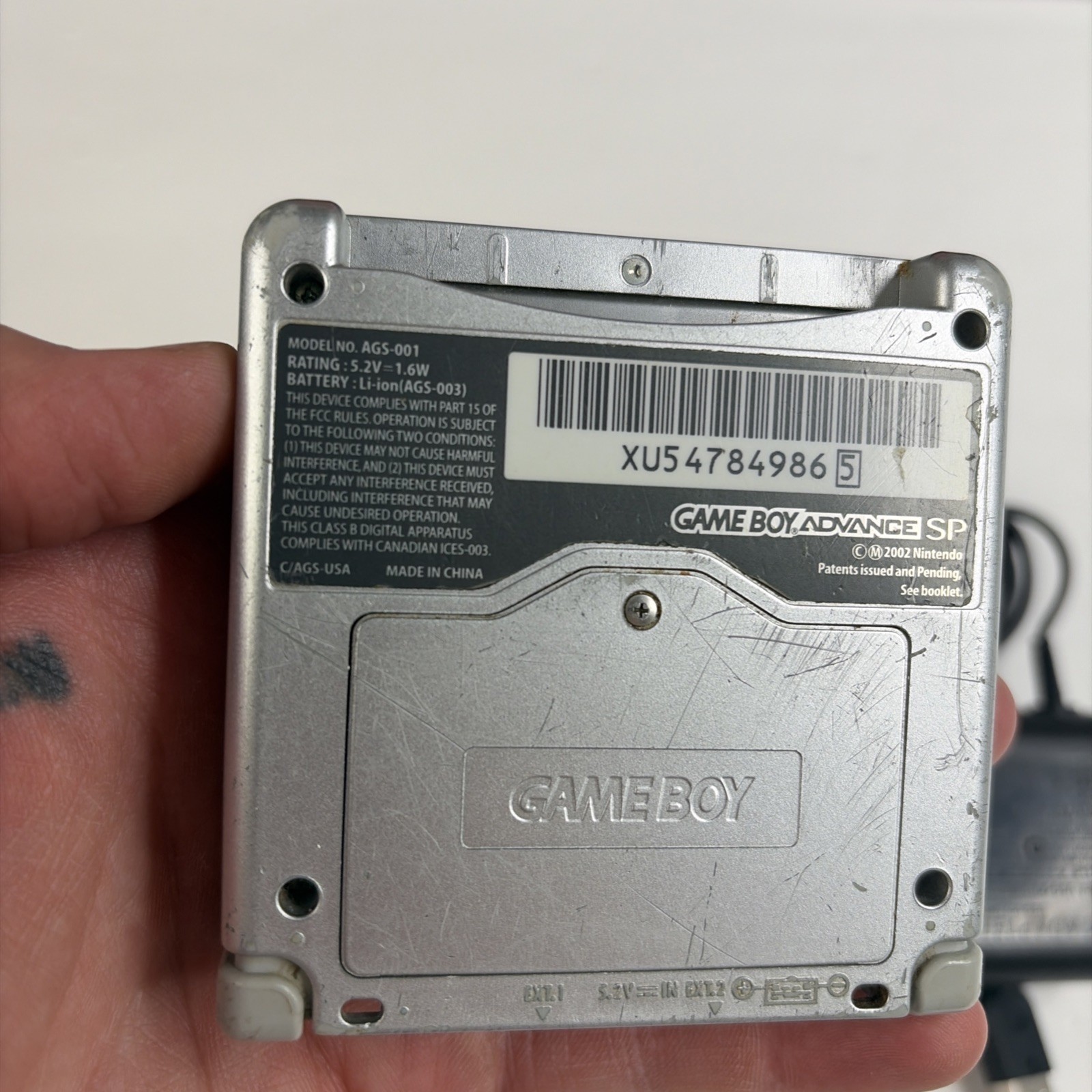 Gameboy Advanced sp GBA Platinum Silver Ags-001 Tested US Model