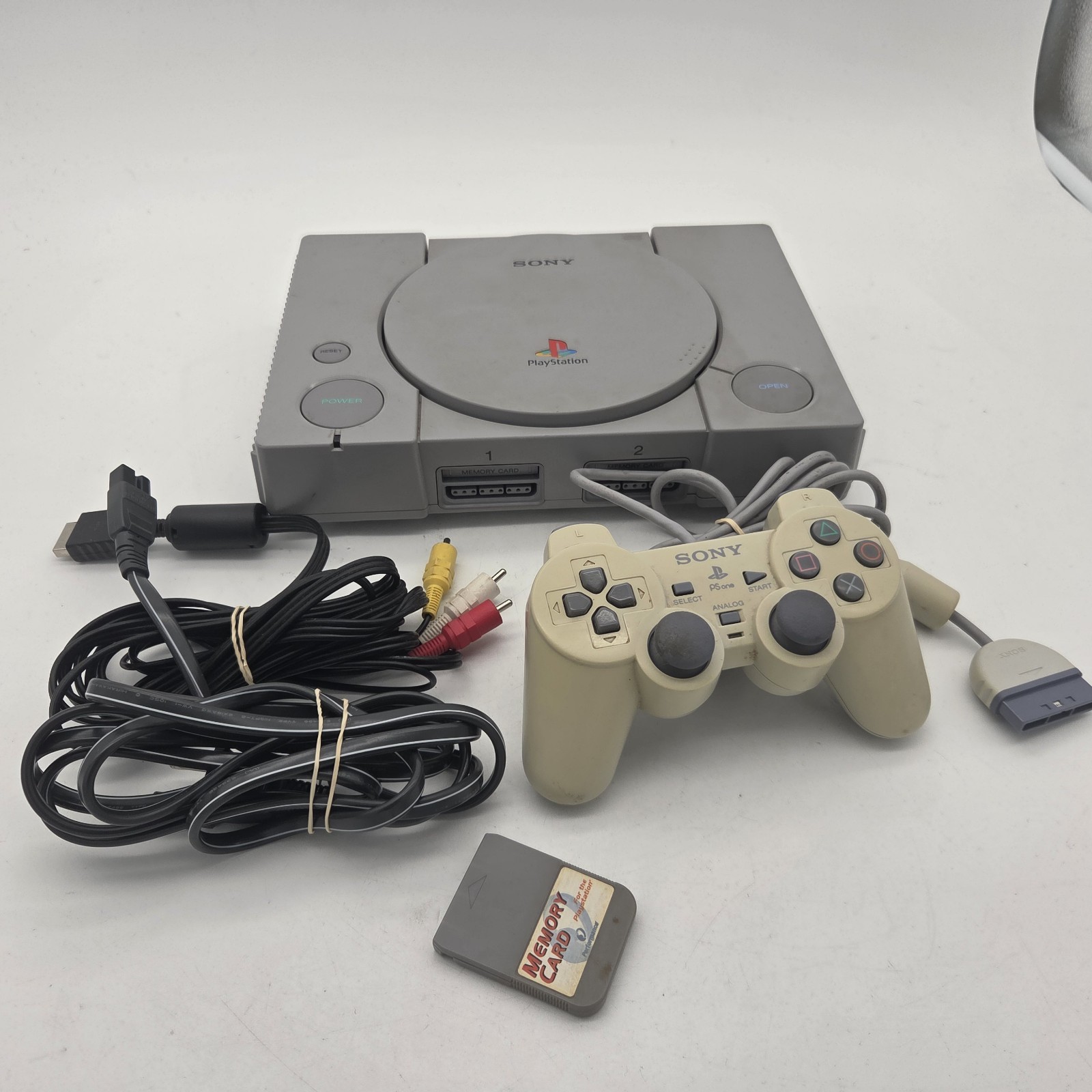 Sony PlayStation 1 PS1 Console Bundle W/ PsOne Analog Controller & Memory Card