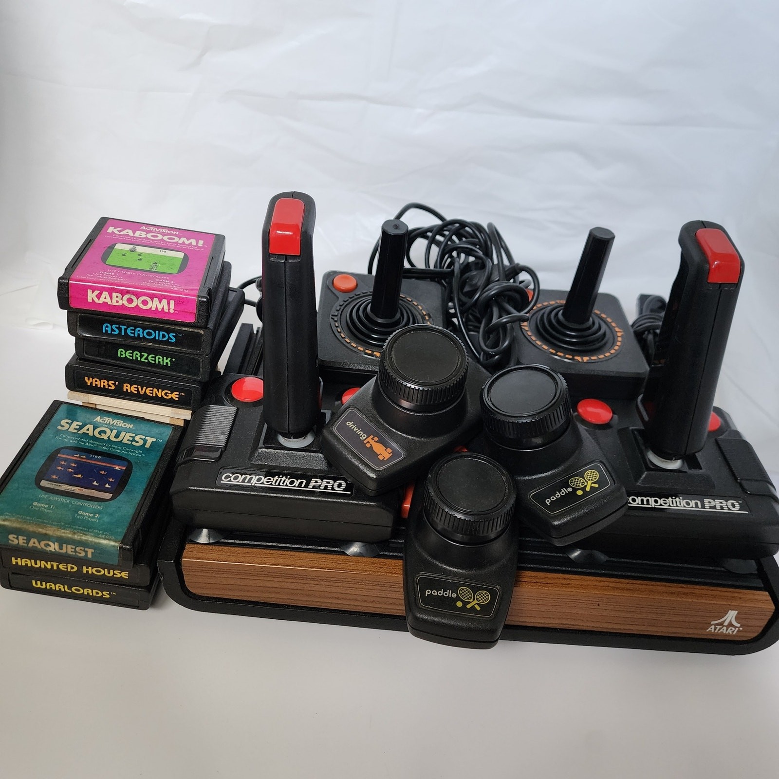 Atari 2600 Heavy Sixer Console Vintage 1977 Sunnyvale CX-2600 7 Games Bundle