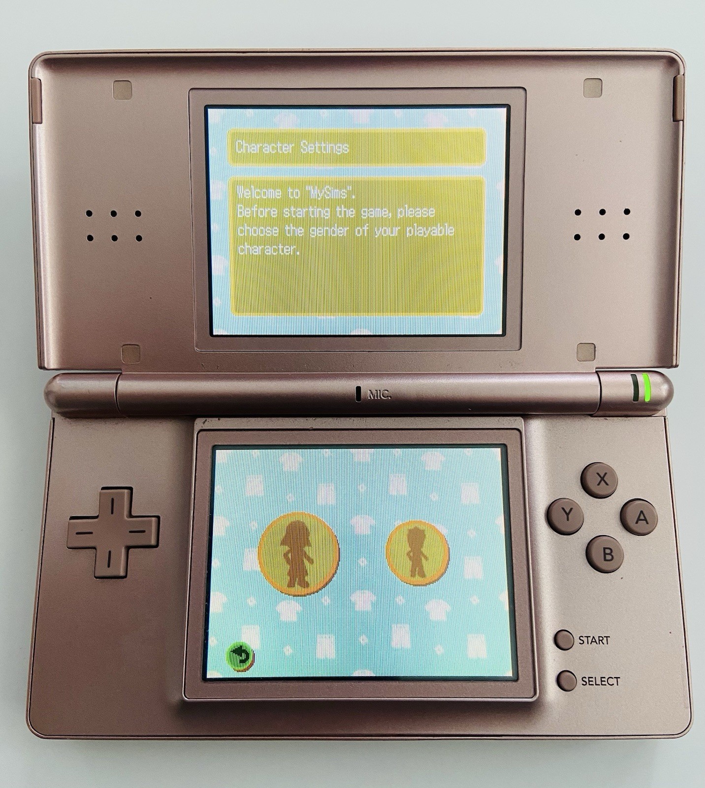 Nintendo DS Lite Metallic Rose Gold Console w/HP Stylus Charger + 4 Games Lego
