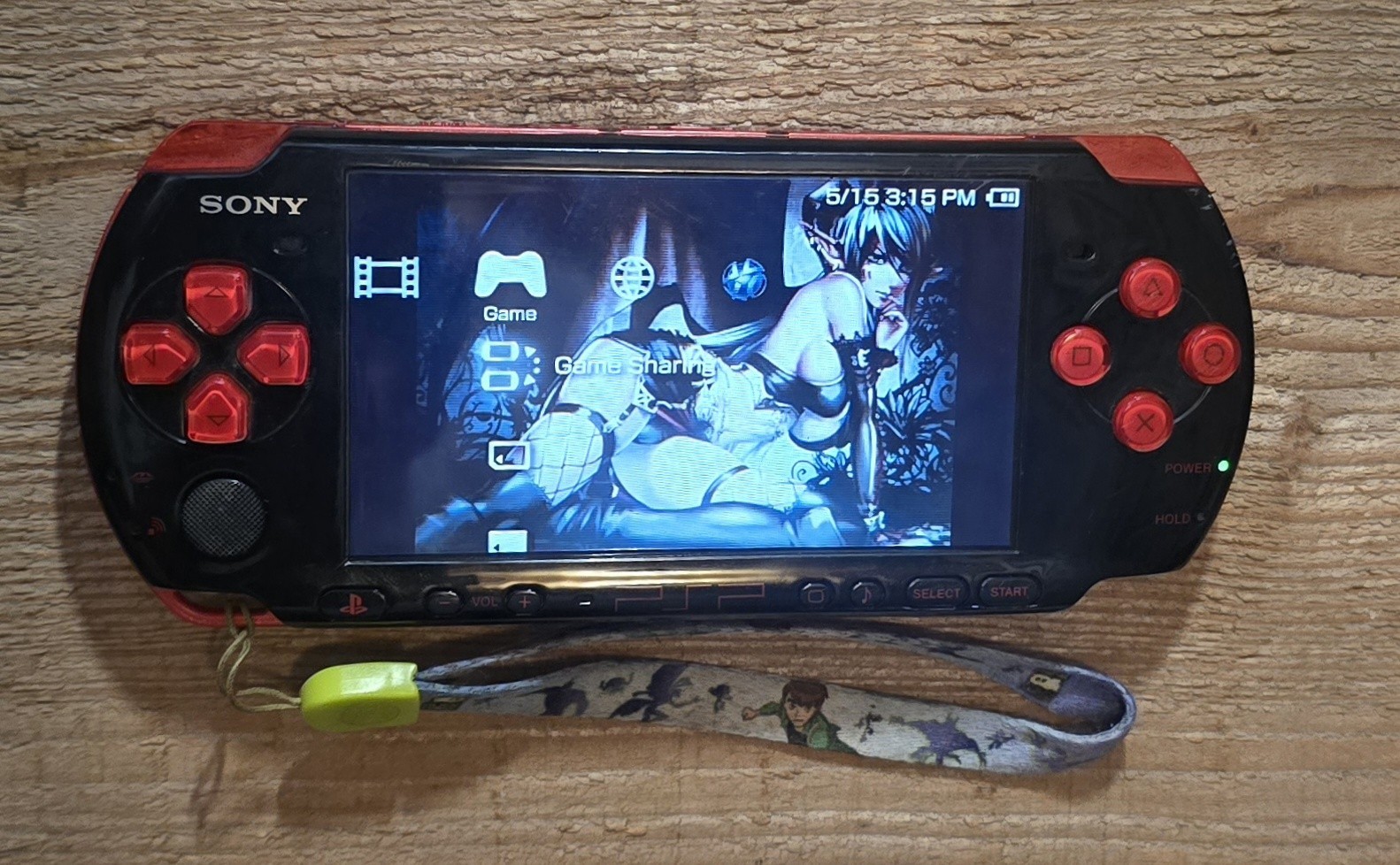 Sony PSP 3001 God of War Red & Black System Bundle Tested Working
