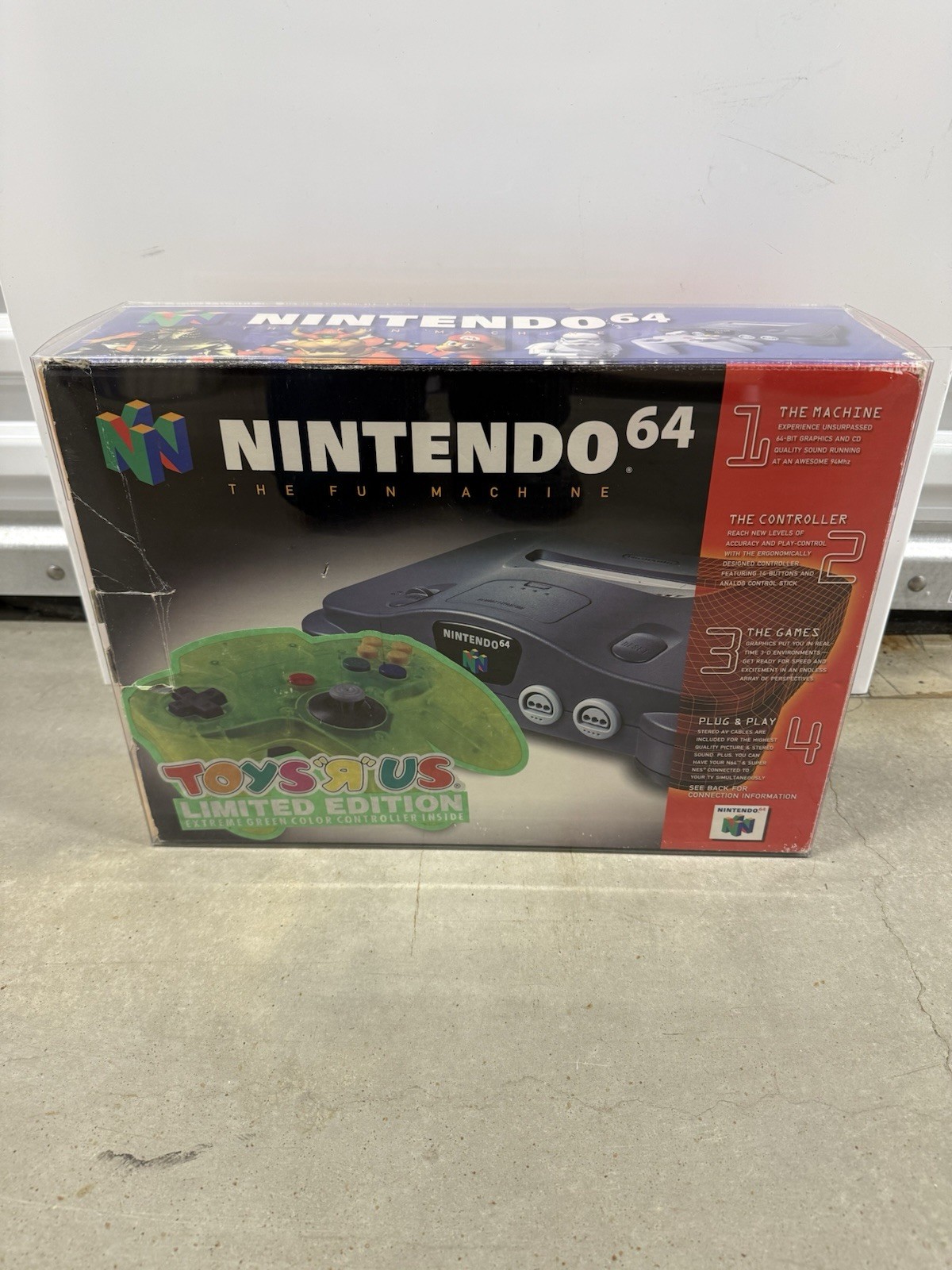 Nintendo 64 N64 Console Extreme Green Controller Toys R Us Limited Edition Used