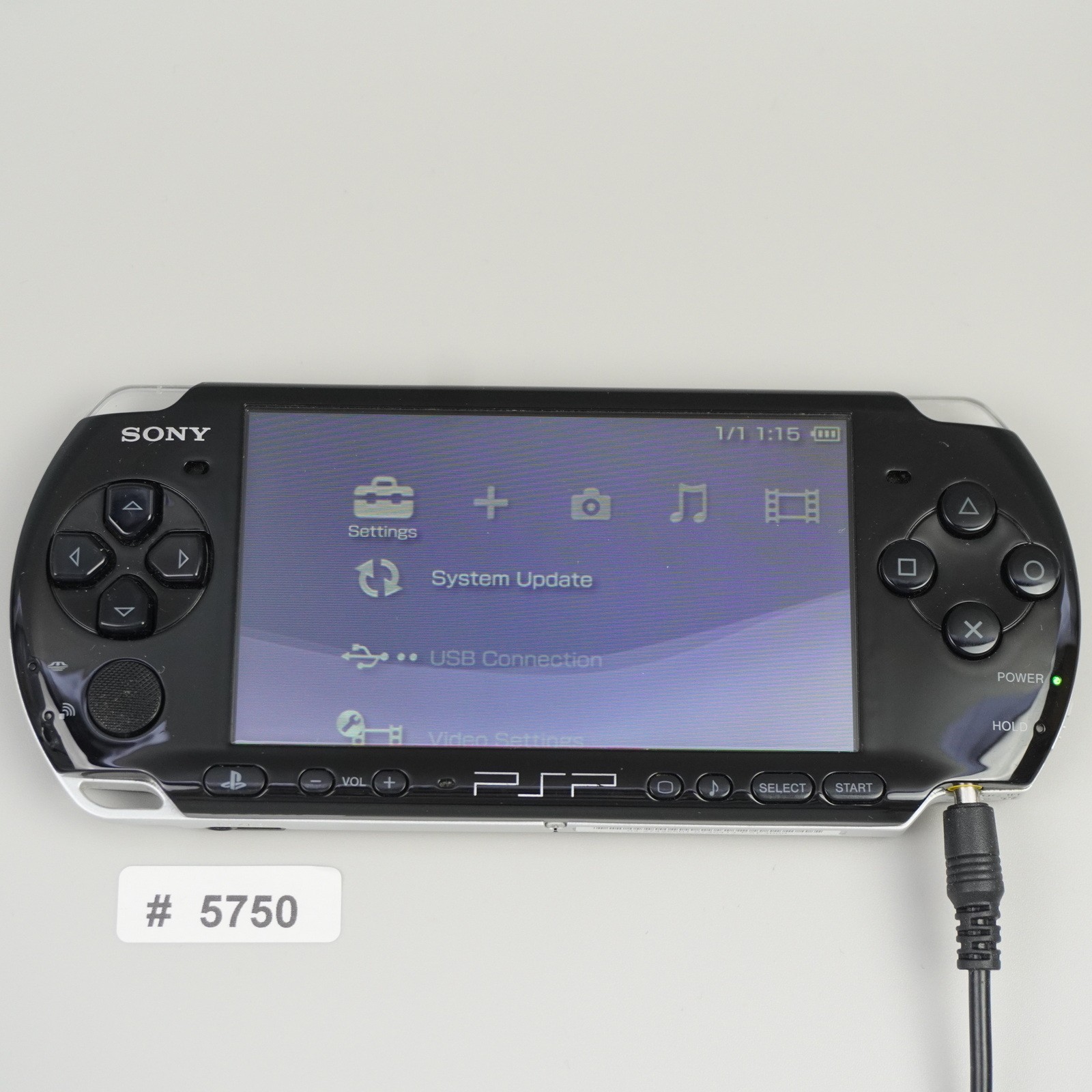 Sony PSP-3000 Console Only Black Region Free (NO BATTERY) #5750