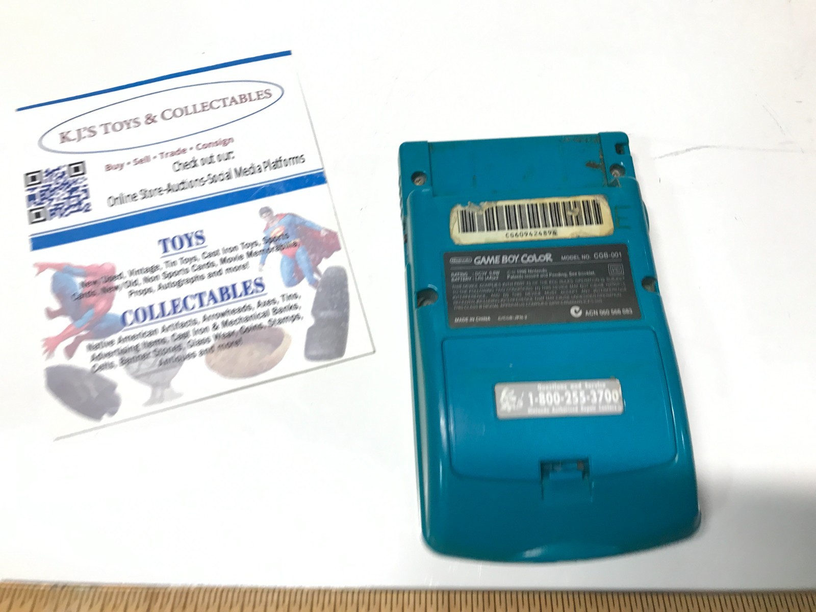 Nintendo Game Boy Color Console GBC Handheld Tested Works As Seen Teal