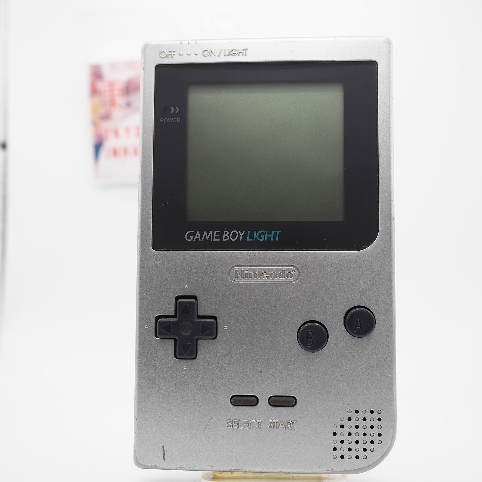 Nintendo Game Boy Light SILVER console MGB-101 WORKING CLEANED #0141_32[VG]