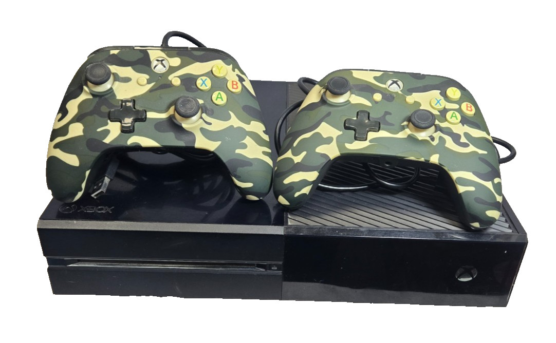 Microsoft Xbox One (Model: 1540) – 500GB Console – w/Two Wired Camo Controllers