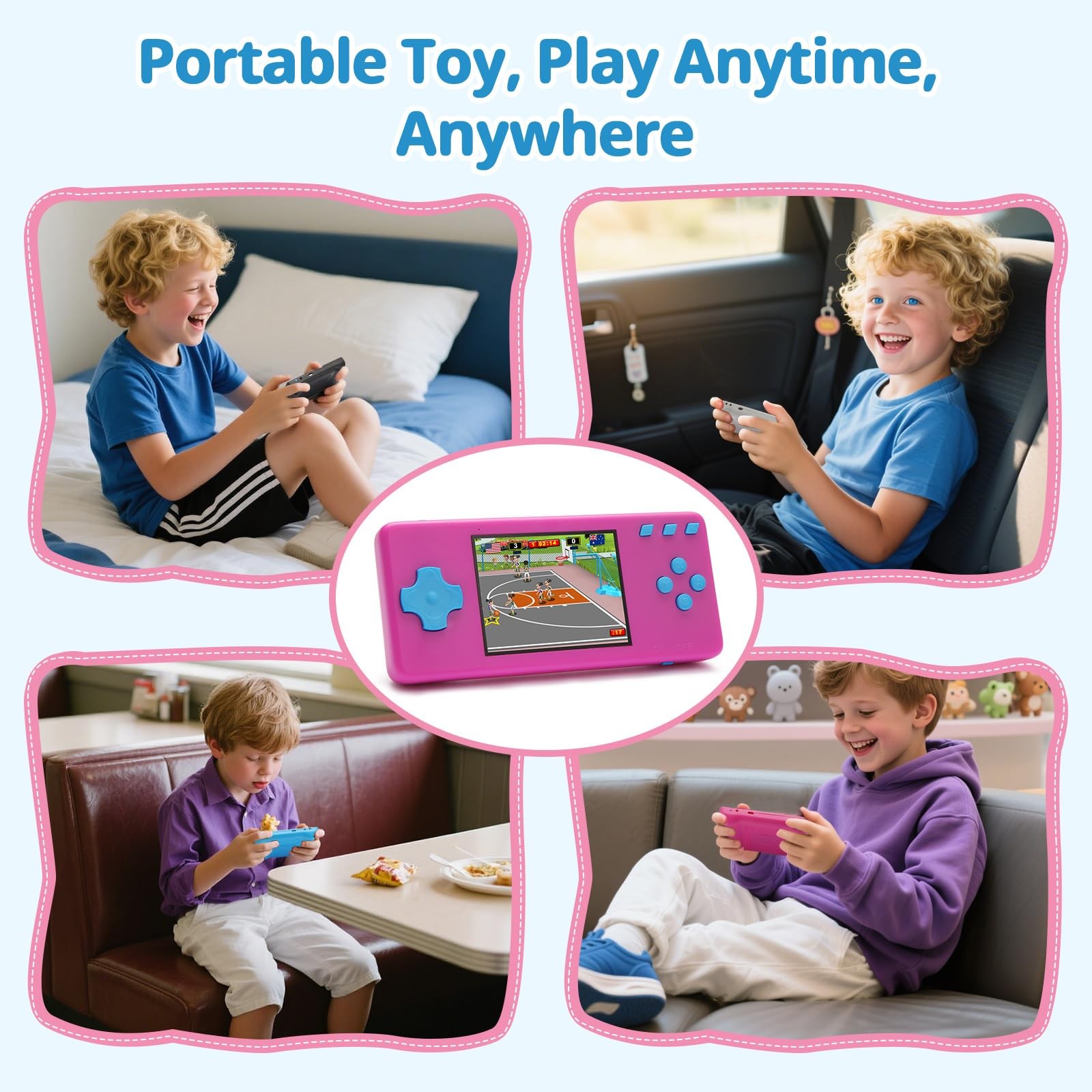 Handheld Game Console,Portable Video Game Console with Games,3.2″ Screen,Rech…