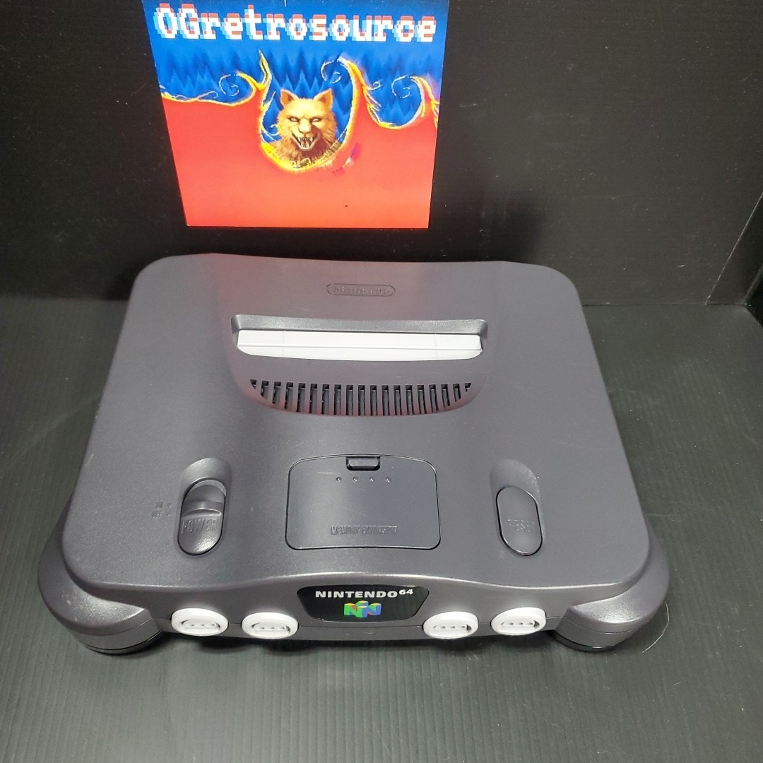 Nintendo 64 Black Console w/ Turbo RAM, GAME, 2Controller, & Cables NUS-001 N64