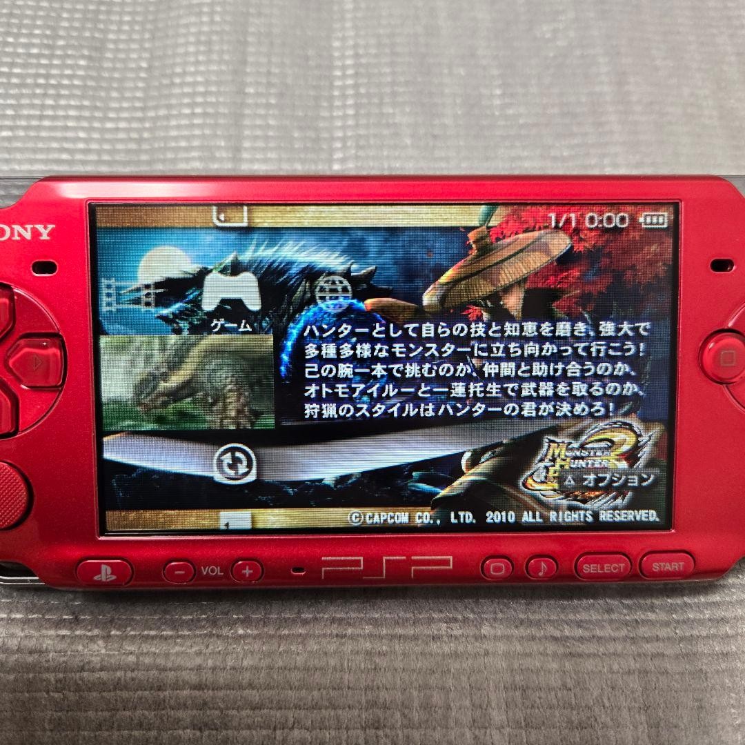 Sony PSP-3000 Radiant Red Console Tested Working Region Free Box Manual