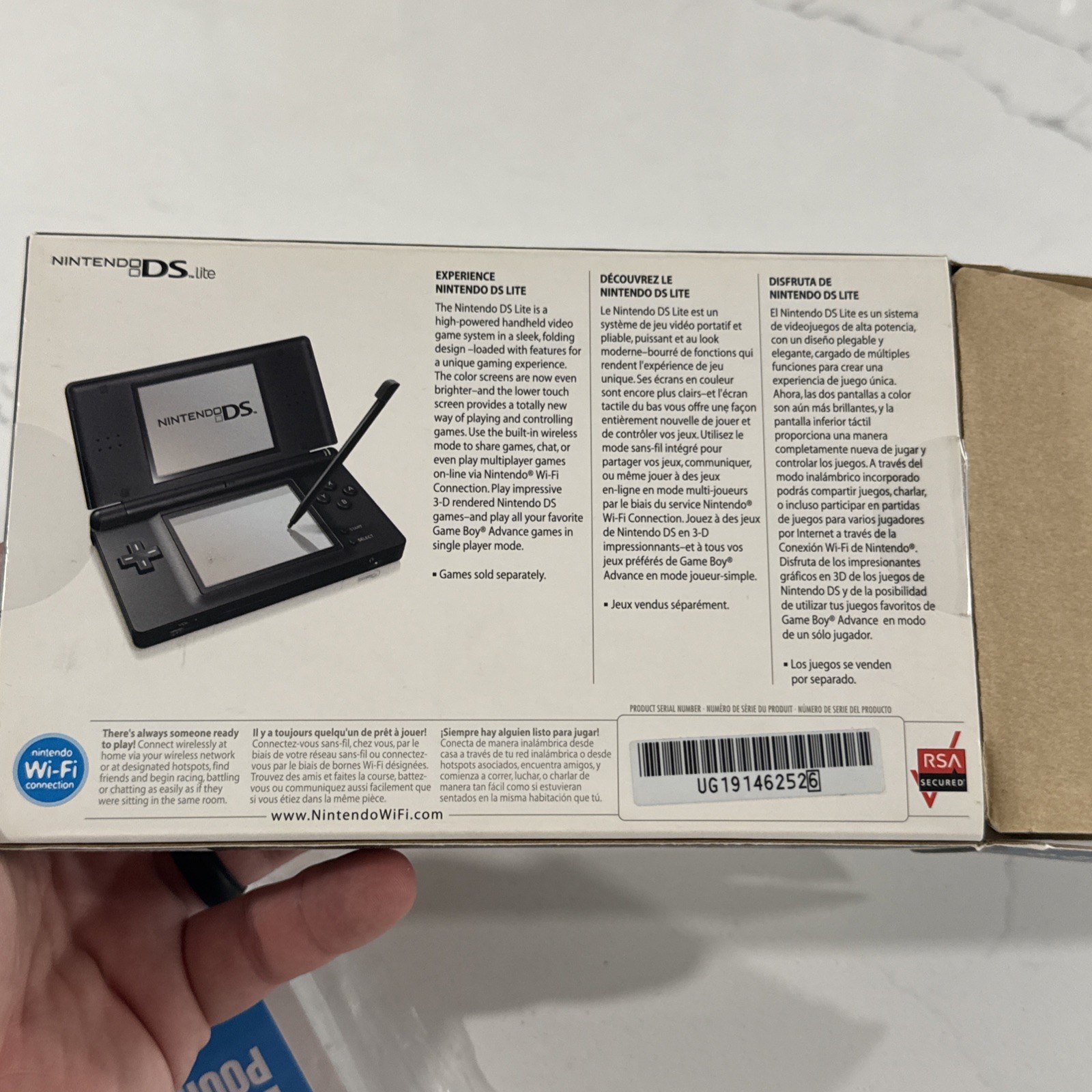 Nintendo DS Lite Handheld System in Box – Onyx – Charger & Manual *PLEASE READ*