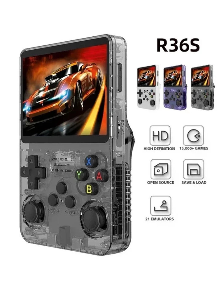 New R36s Retro Handheld Game Console,3.5in IPS, 128GB Preloaded with 35000 Games