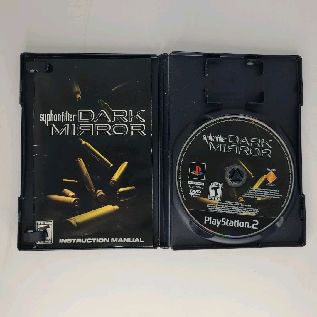 Sony PlayStation2 Slim Console w/Cords 1 Control Syphon Filter Dark Mirror Works