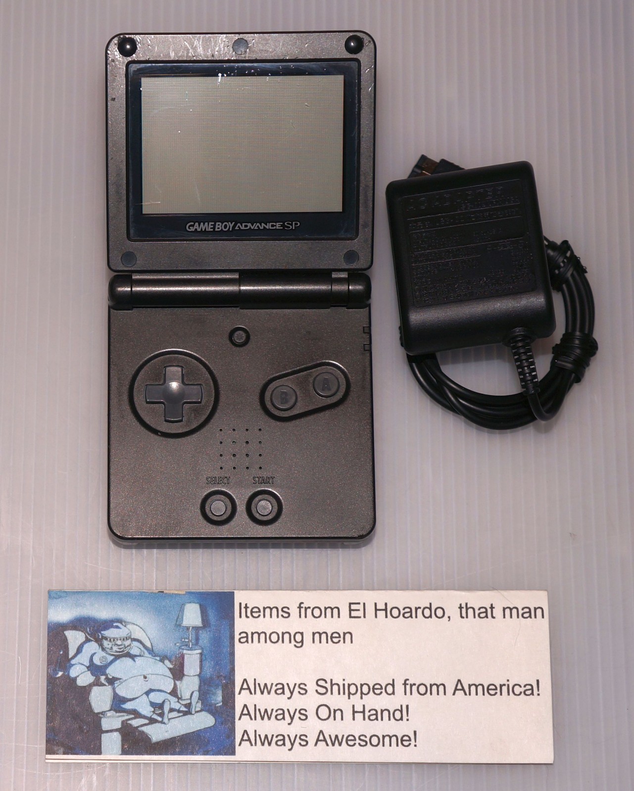 Nintendo Gameboy Advance SP Handheld System Console Onyx Black (AGS-001) Working