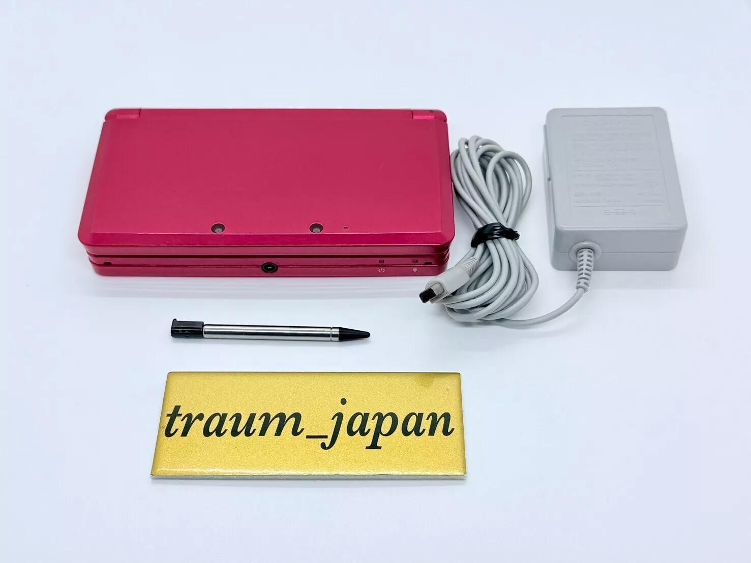Nintendo 3DS Red Console & Pokemon Y Sun Ultra Sun Omega Ruby w/case Tested