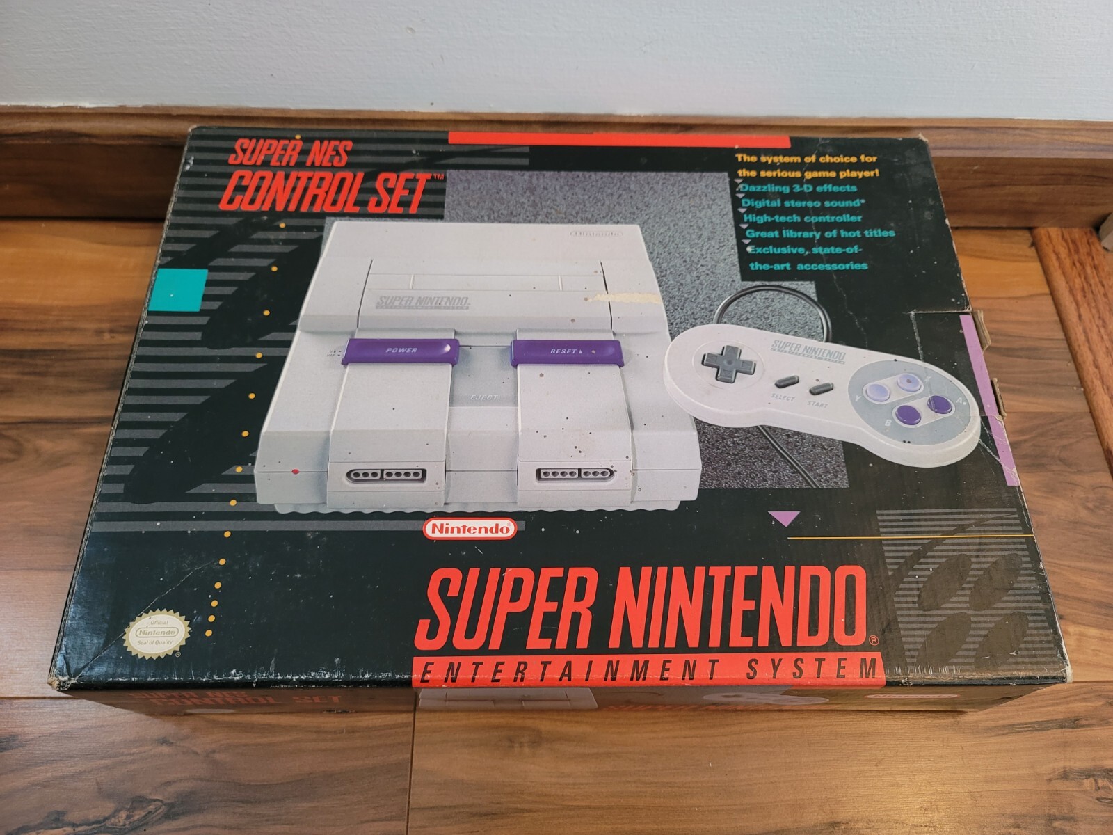 Super Nintendo SNES Console System Control Set CIB Complete Box Great Shape 10