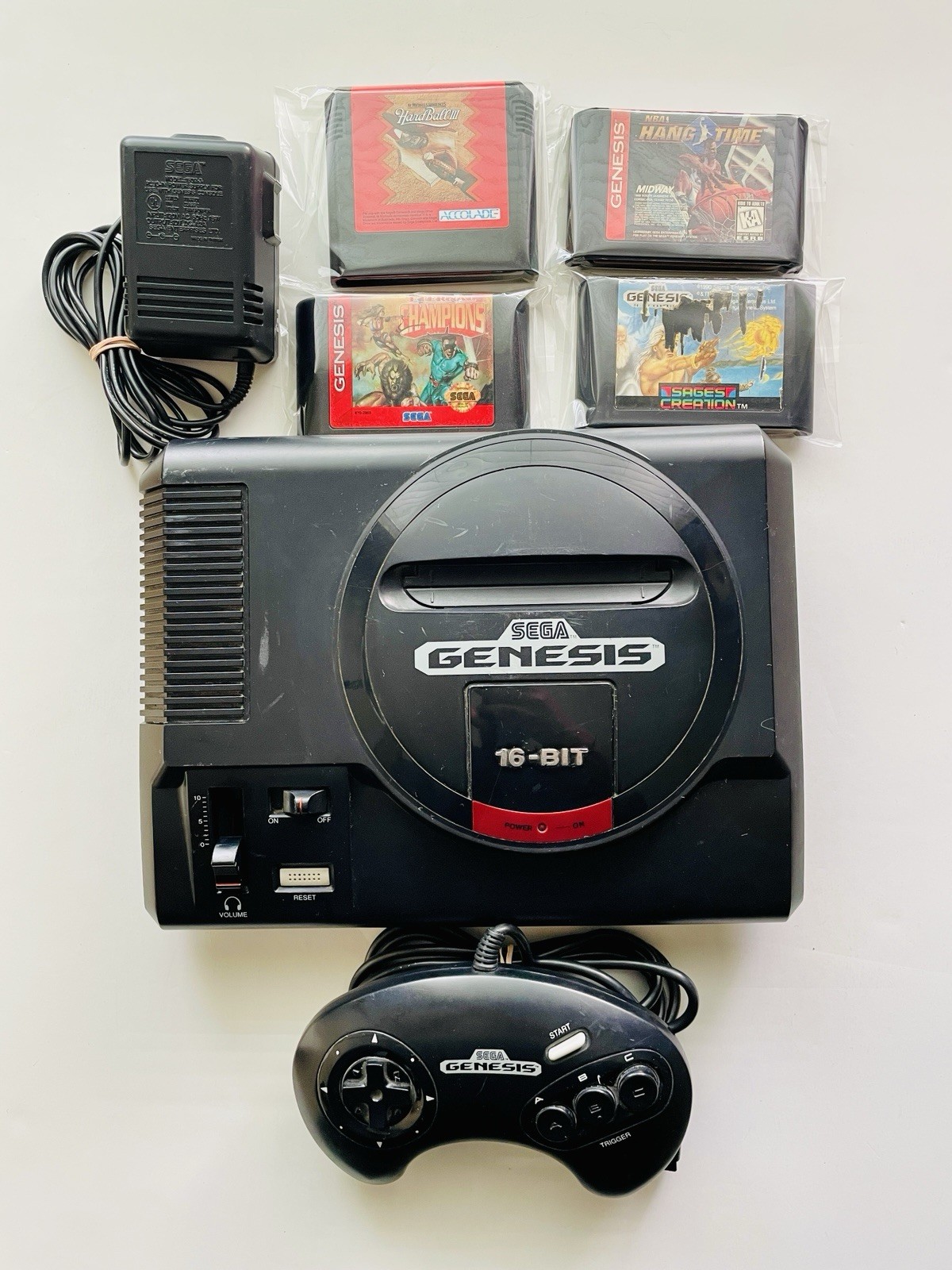 SEGA Genesis Model 1 Console 4 Game Bundle (MK-1601) Cleaned & Tested