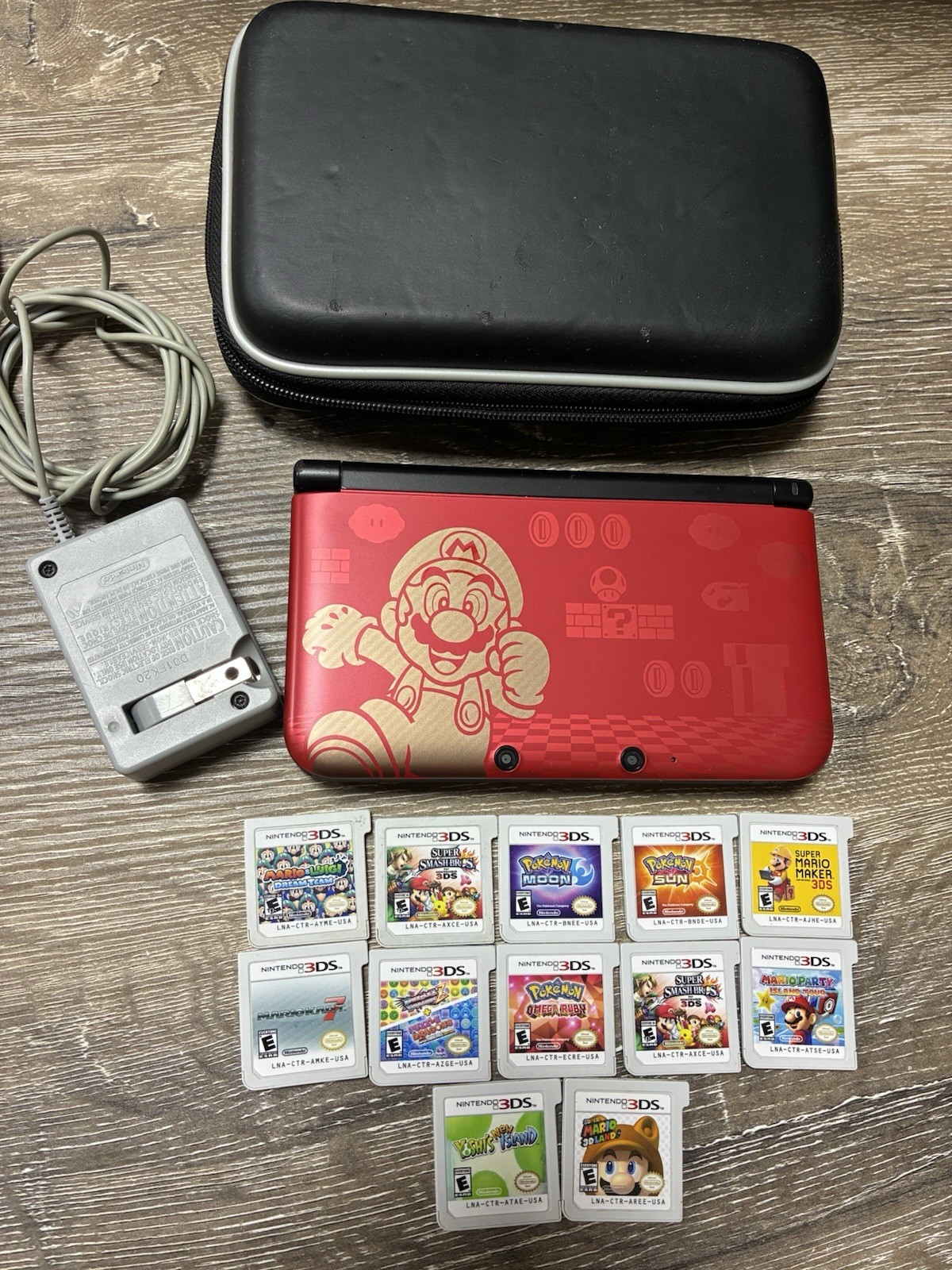 Nintendo 3DS XL Mario & Luigi Red And Gold With Games