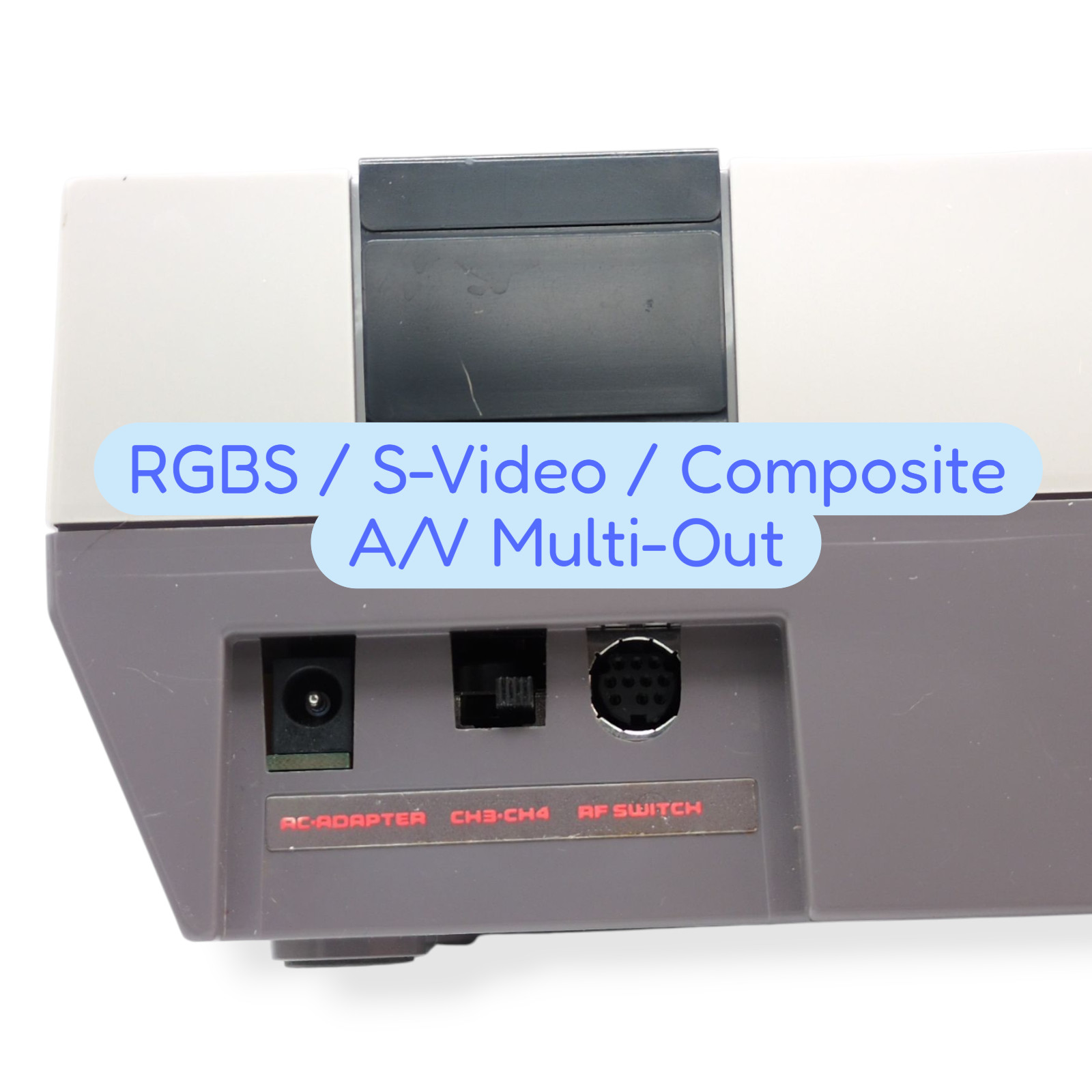 Nintendo NES Console with RGB Mod, Blue LED, Multiout Port, RGB and S-Video