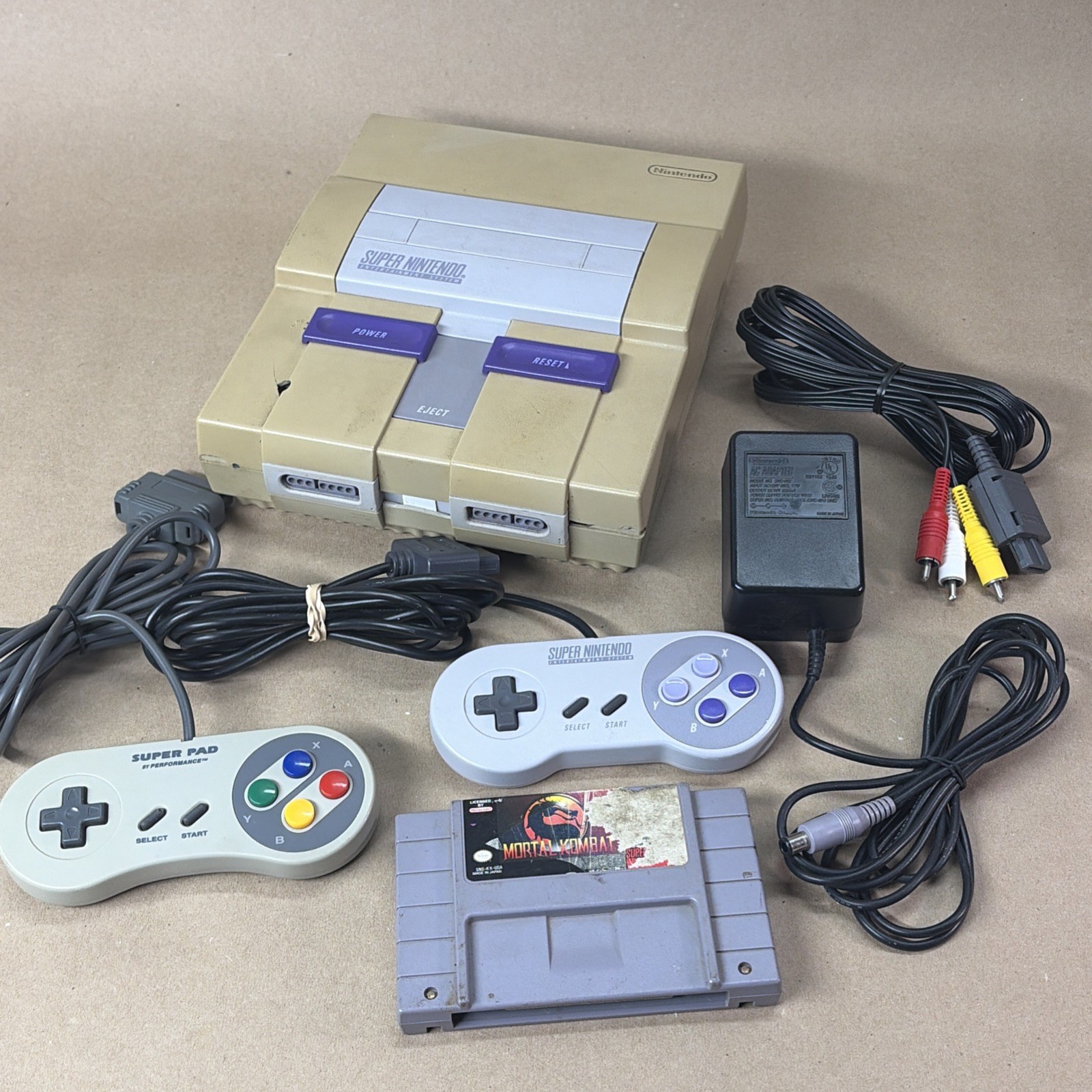Super Nintendo Entertainment System SNES Console, Controller, Game, Tested Works