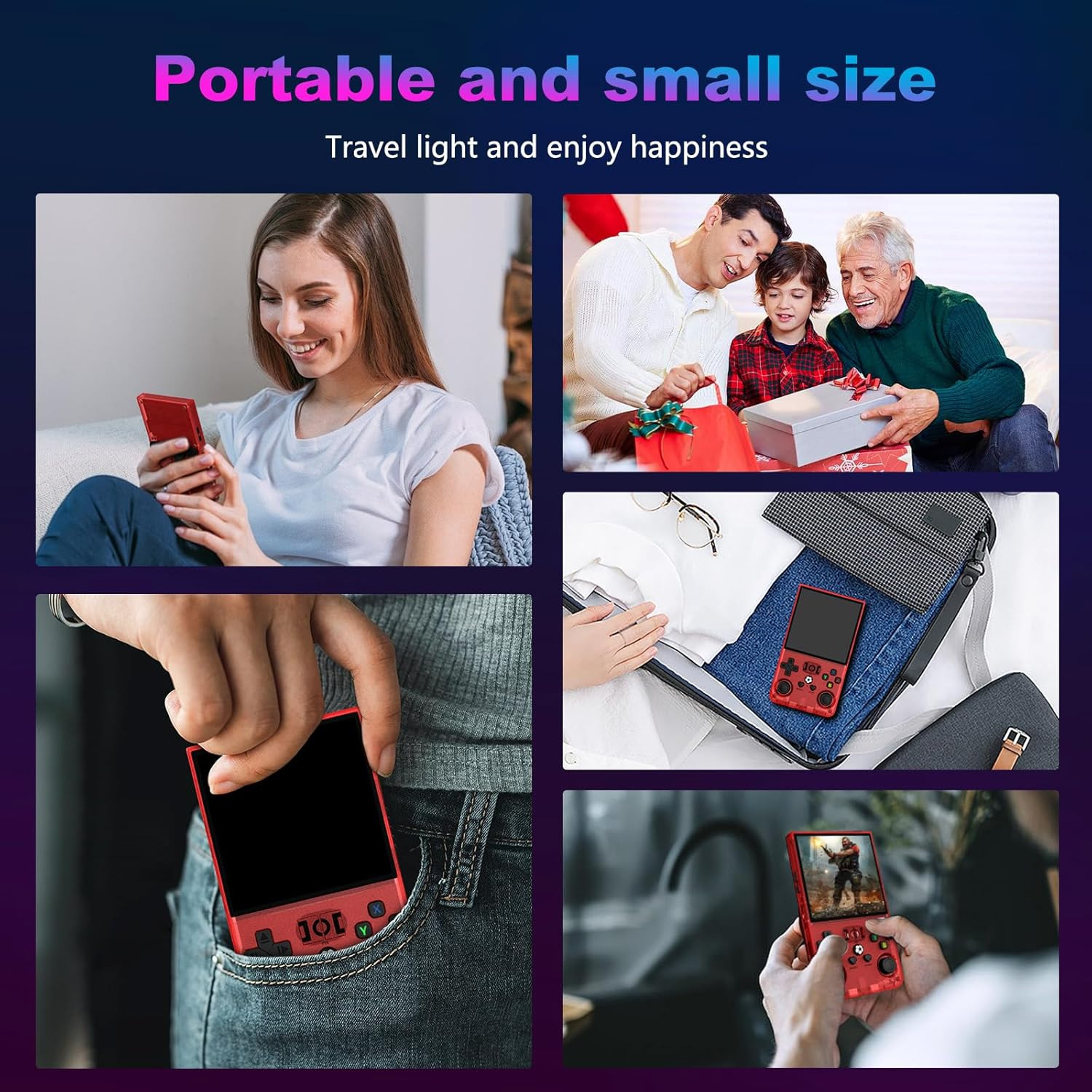 R36MAX Retro Handheld Game Console, 4.0 Inch 720X720 IPS Screen, 64GB Built-In 1