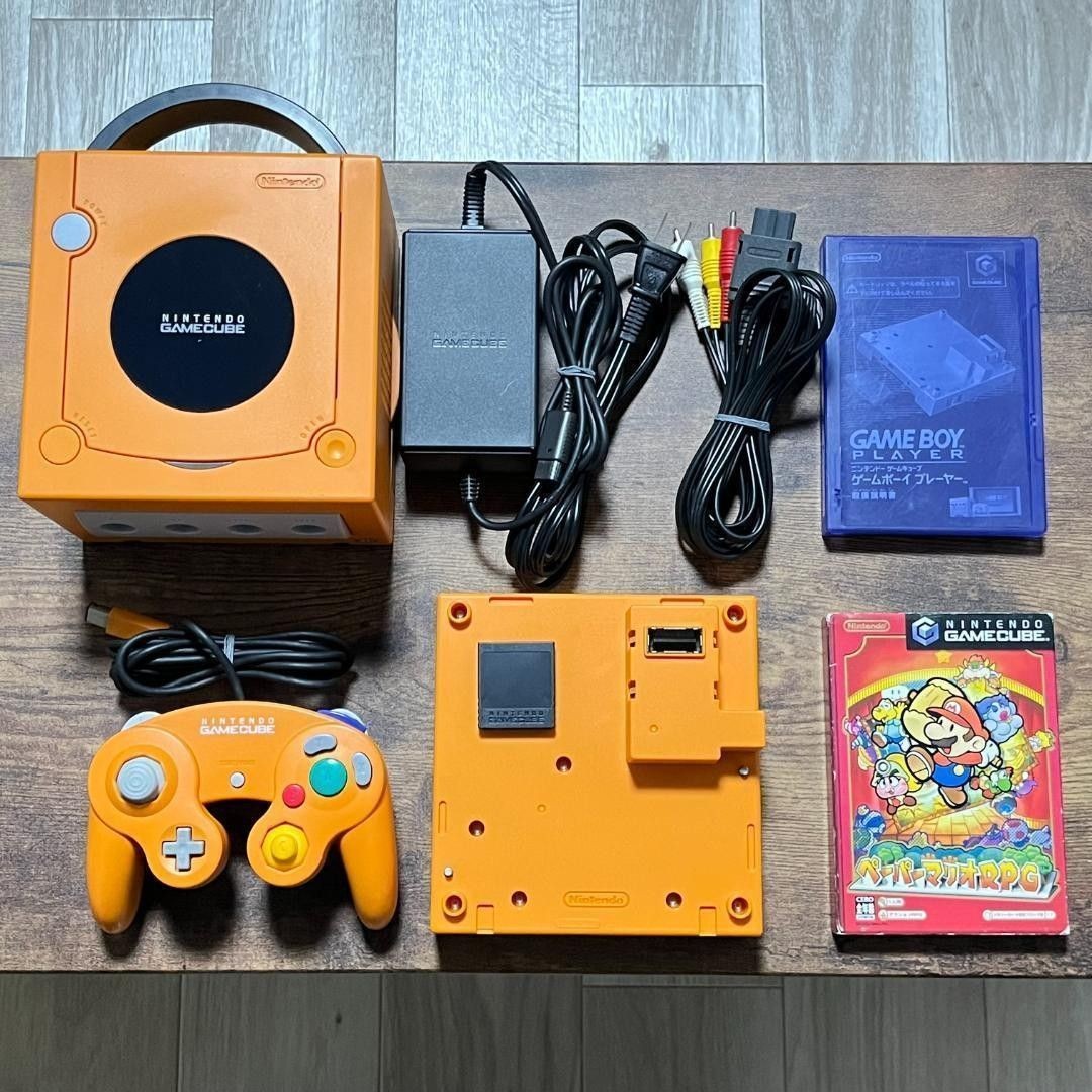 Nintendo GameCube Console Orange Japanese NTSC-J Ver w/Game Boy Player Tested