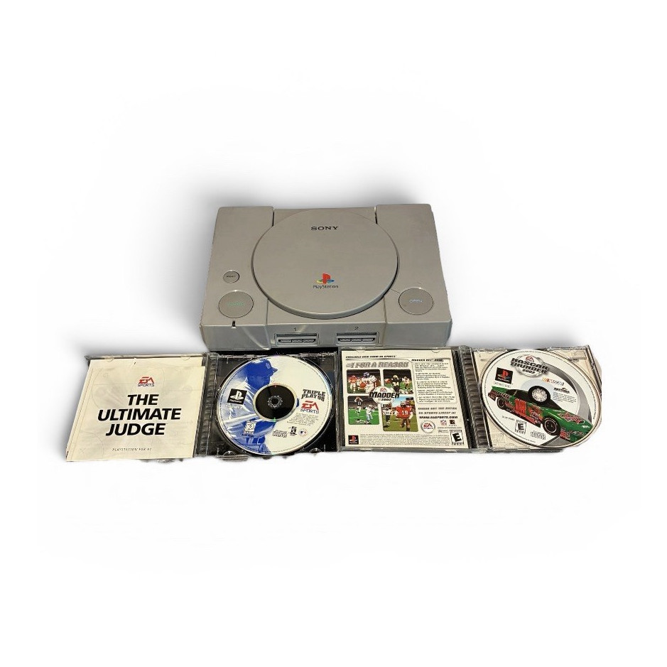 Sony PlayStation 1 SCPH-7001 Gray Console with Games