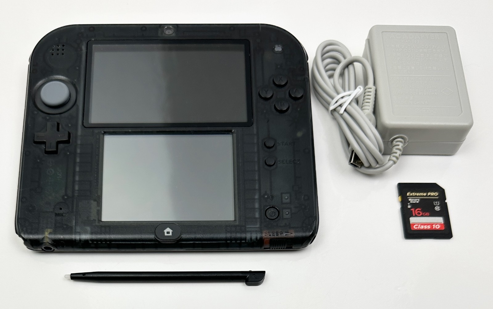 Nintendo 2DS Clear Black 16GB Handheld Japanese Exclusive *USA Region*