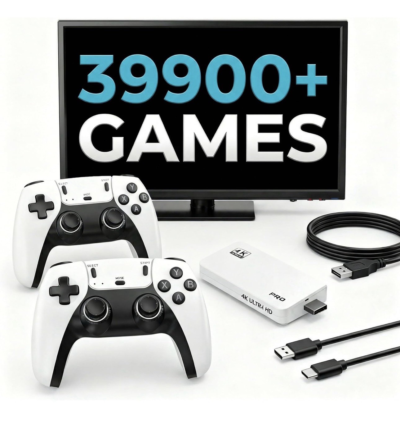 Retro Stick Pro 4K UHD HDMI 64GB Microconsole w/ 2.4G Wireless Controllers