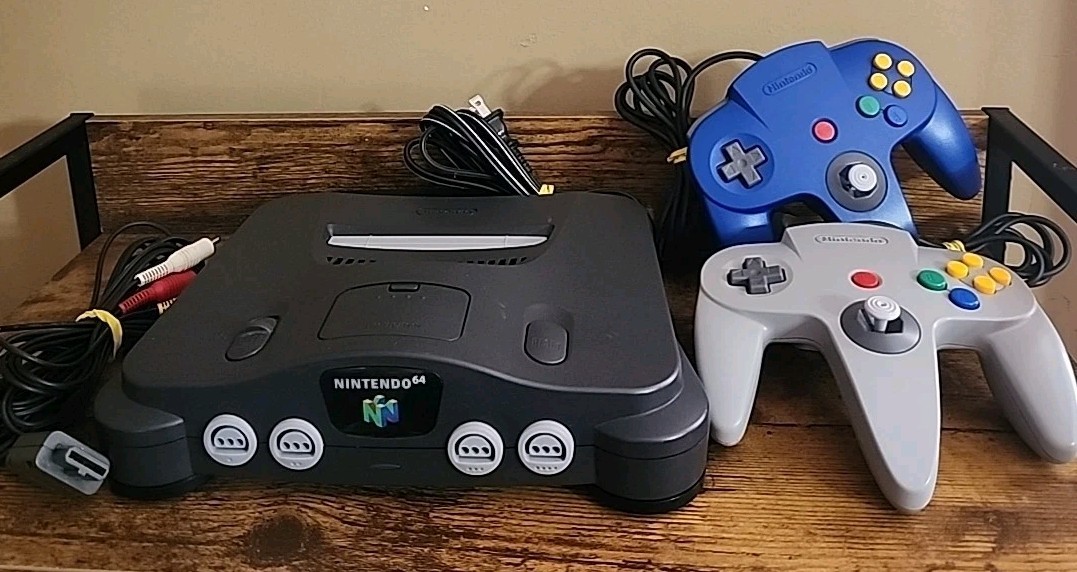 Original Nintendo 64 System Console – Charcoal Gray 2 Controllers And All Cords