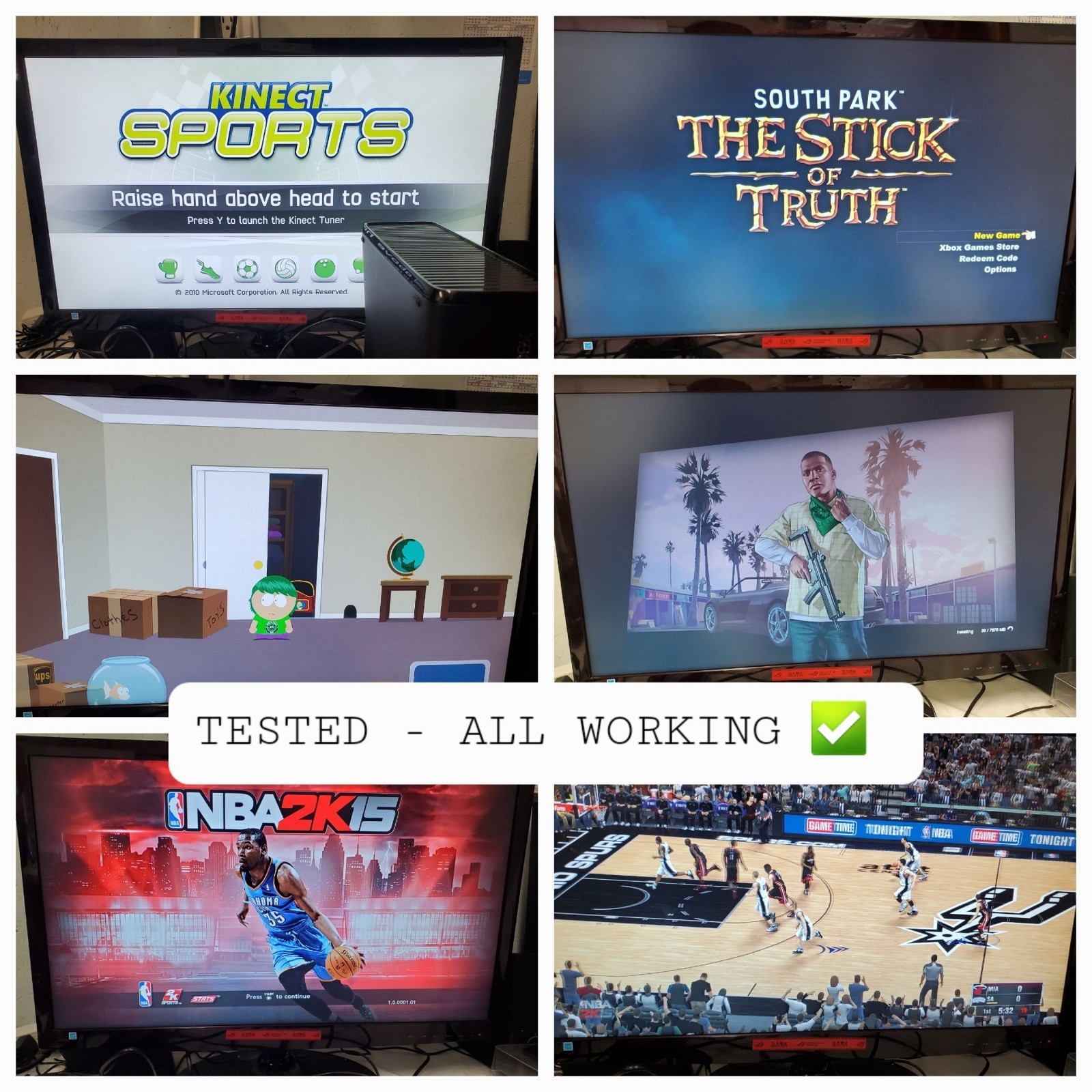Microsoft Xbox 360 S Slim (Model 1439) 250GB w Accessories & 7🔥 Games TESTED✅️