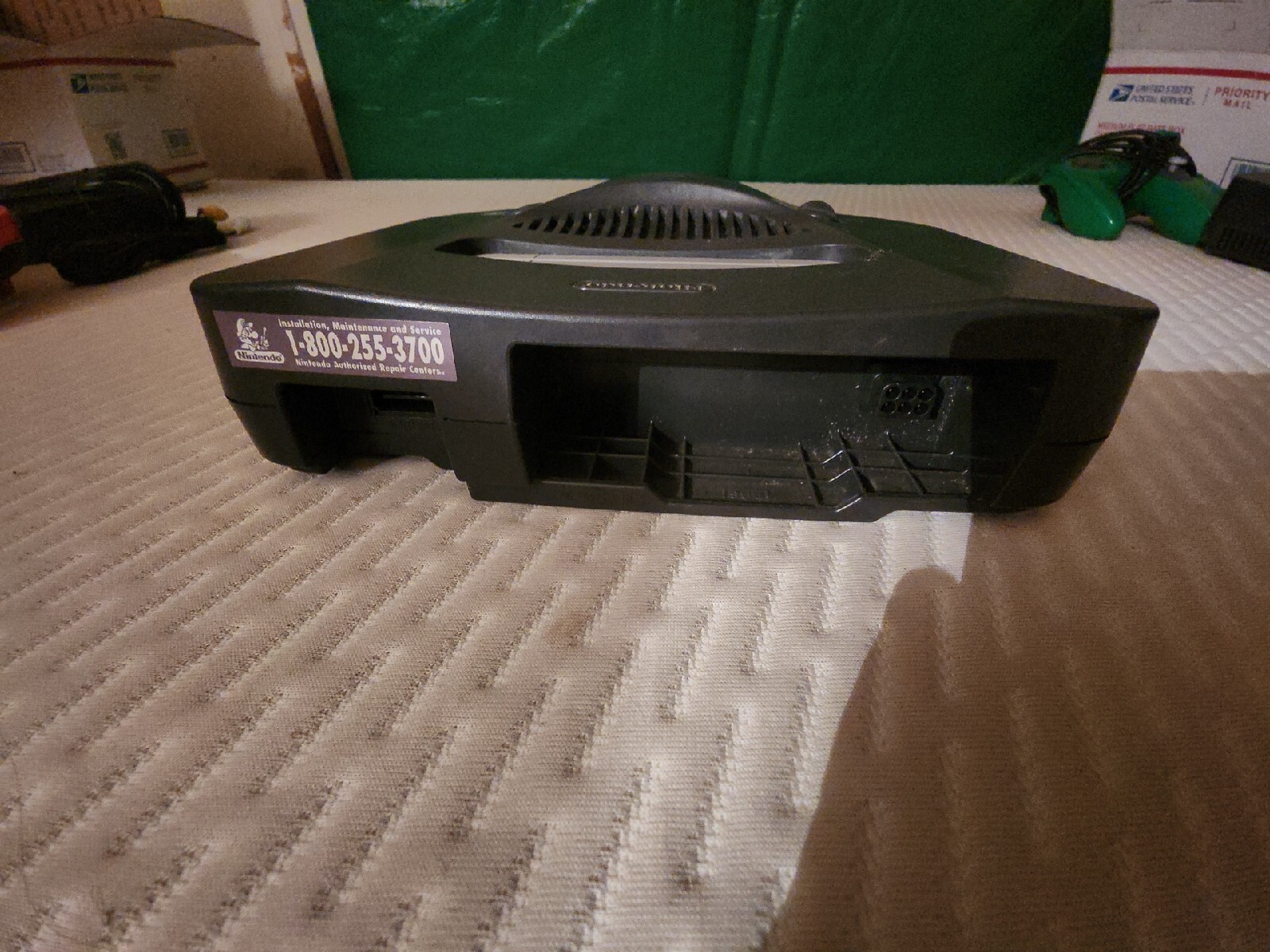 N64 System Charcoal Gray With Tight Joystick Controller And Cables!