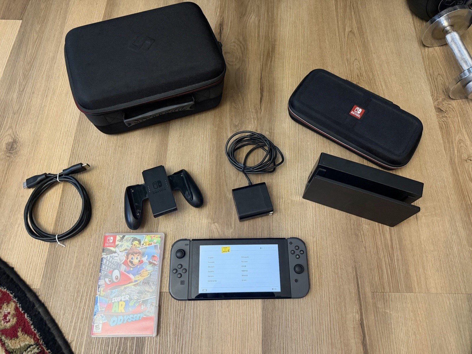 Nintendo Switch Console/Cases/Controller/Cords • Mario Odyssey & 256 GB MicroSD
