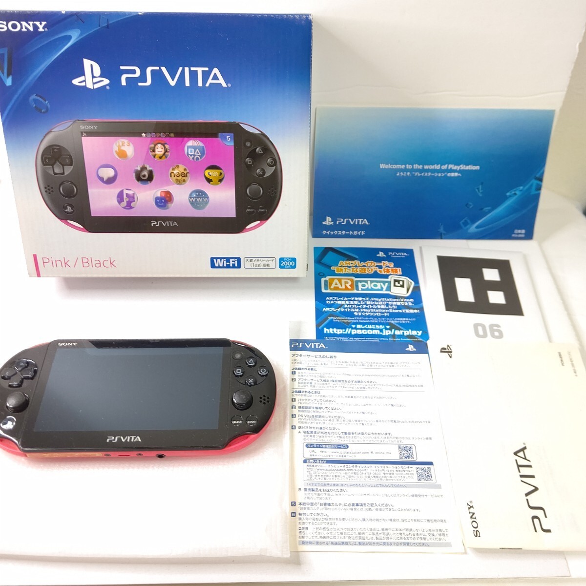 Sony PS Vita PCH-2000 Pink Black Console Boxed Japan NTSC-J Tested Pink/Black
