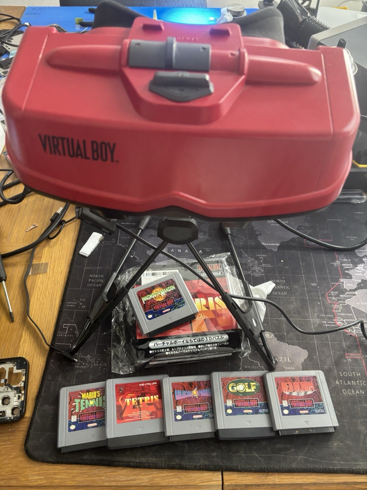 Nintendo Virtual Boy Console Tested Working *comes with 6 games