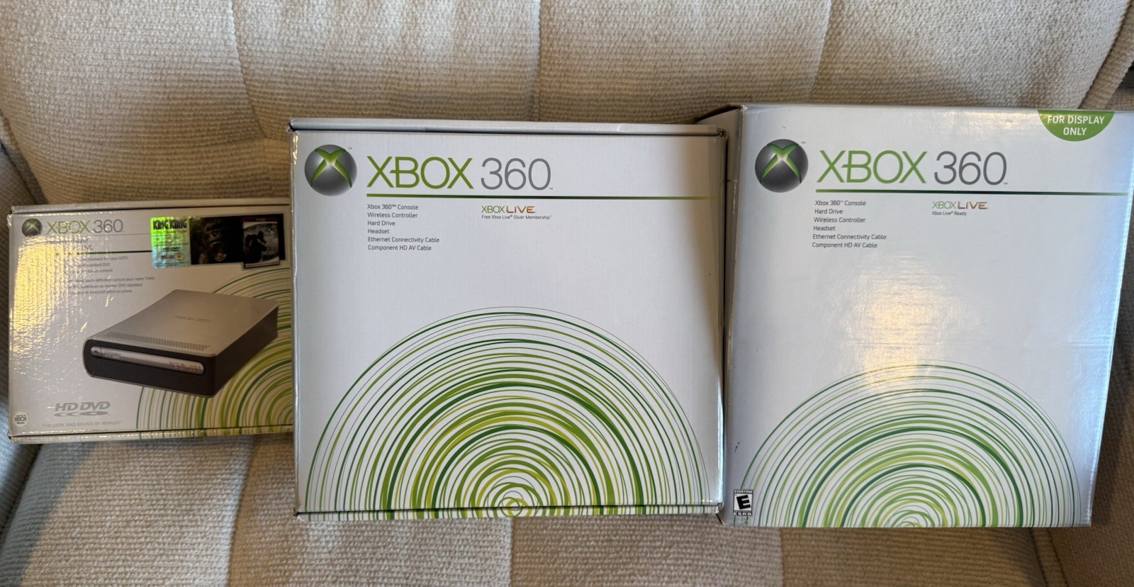 Xbox 360 HD DVD Play Bundle White 250GB Intercooler Display Box Inserts Pristine