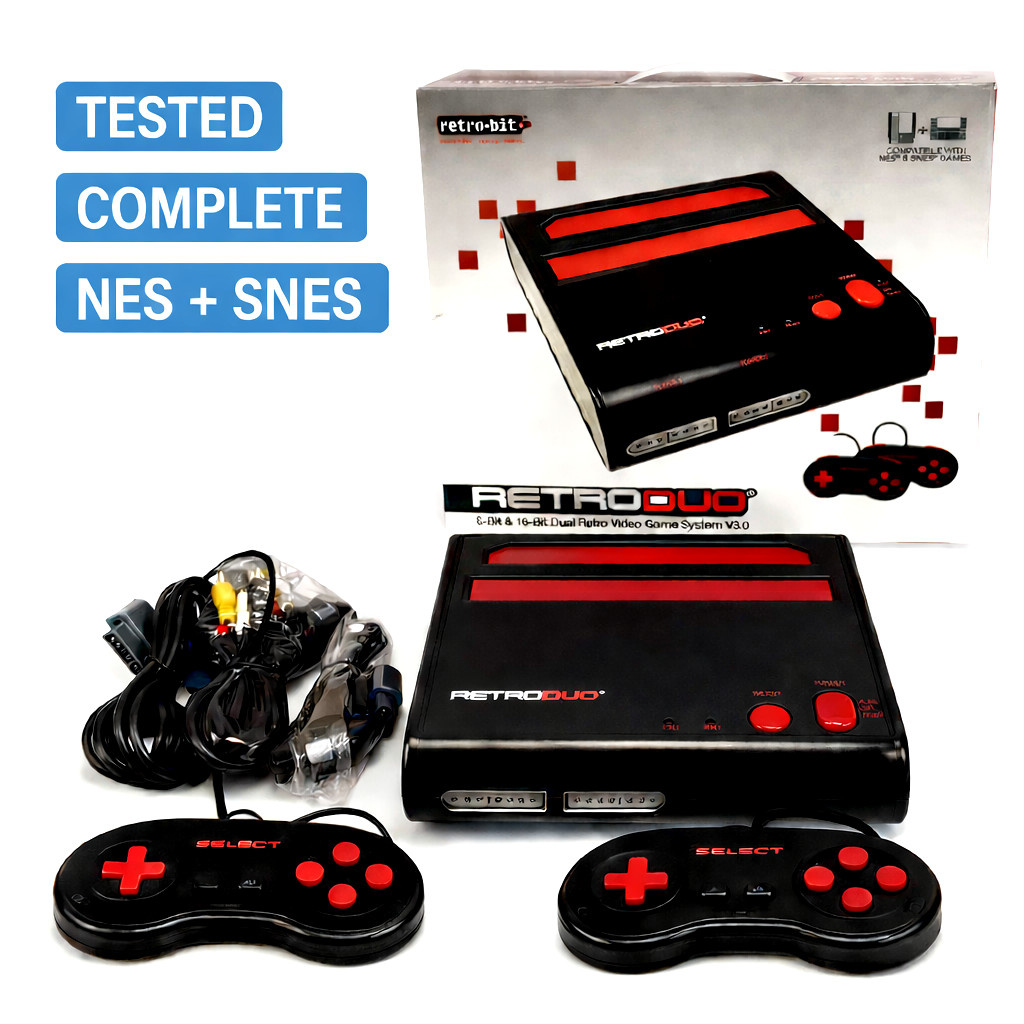 Retro-Bit Retro Duo V3.0 NES SNES Console Bundle 4 Games Complete New Open Box