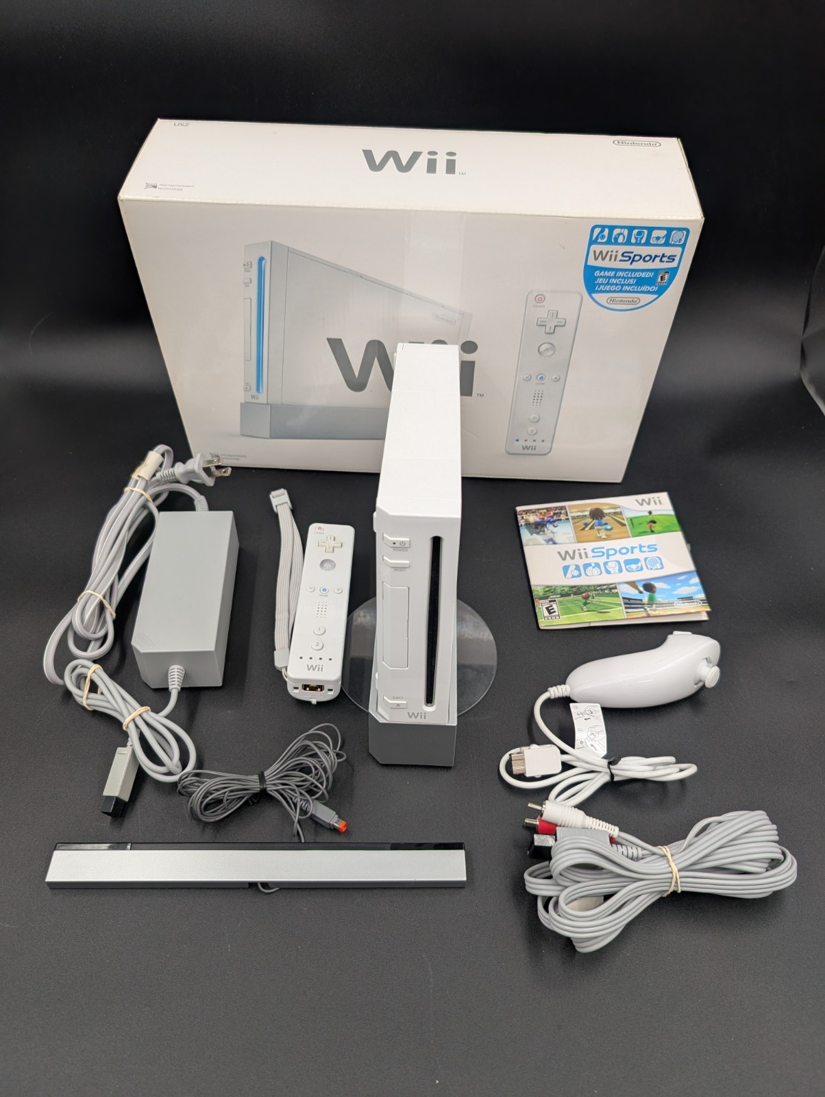 Nintendo Wii RVL-001 Console CIB Complete In Box W/ Wii Sports USED Tested