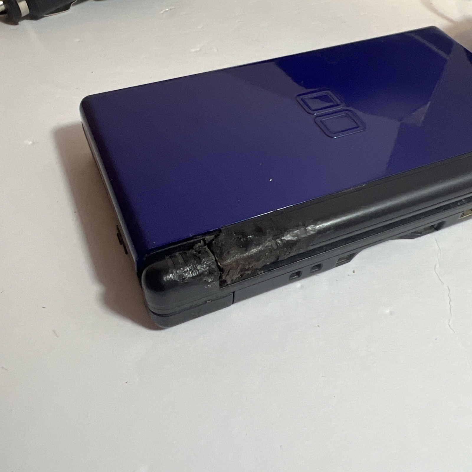 Nintendo DS Lite Cobalt Blue & Black System W/ Charger + Stylus + Box