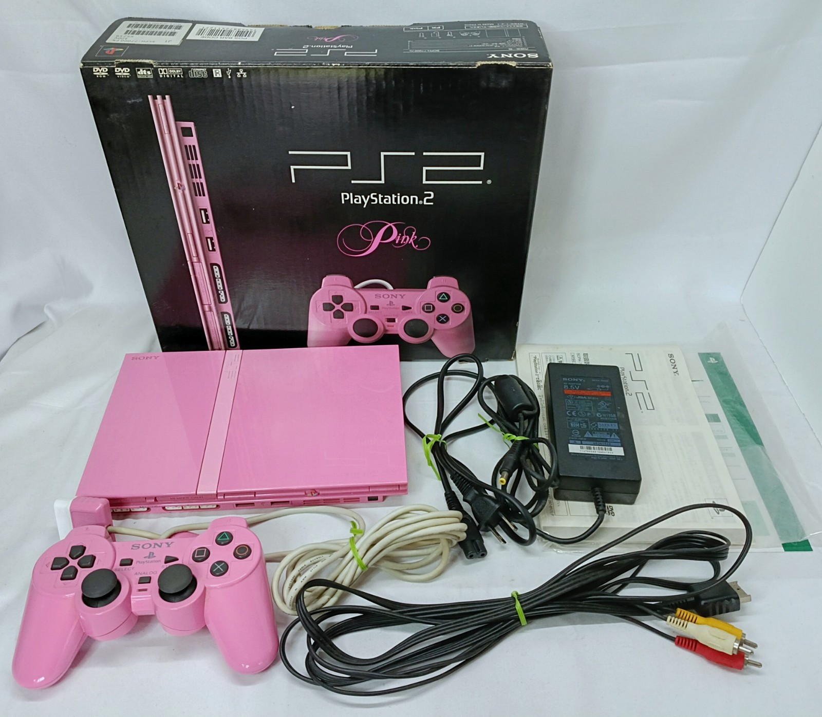 PS2 Slim Console Pink Boxed set SCPH-77000 NTSC-J CIB Tested