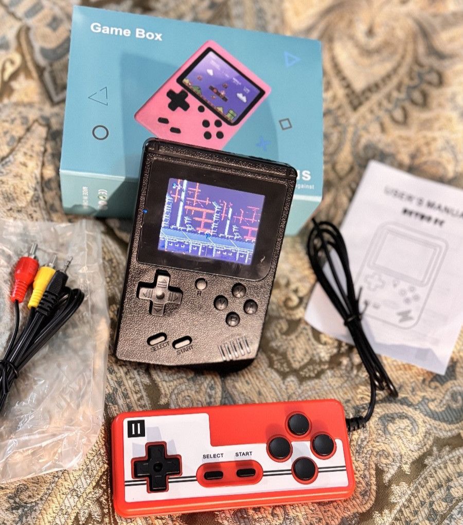 Game Box + Gameboy Style Handheld Retro Video Game – 500 Classic Games Console