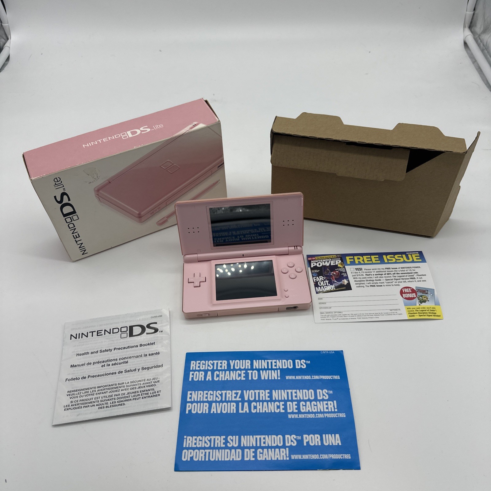 Nintendo DS Lite Console – Coral Pink (USG-0001) tested works, No Charger
