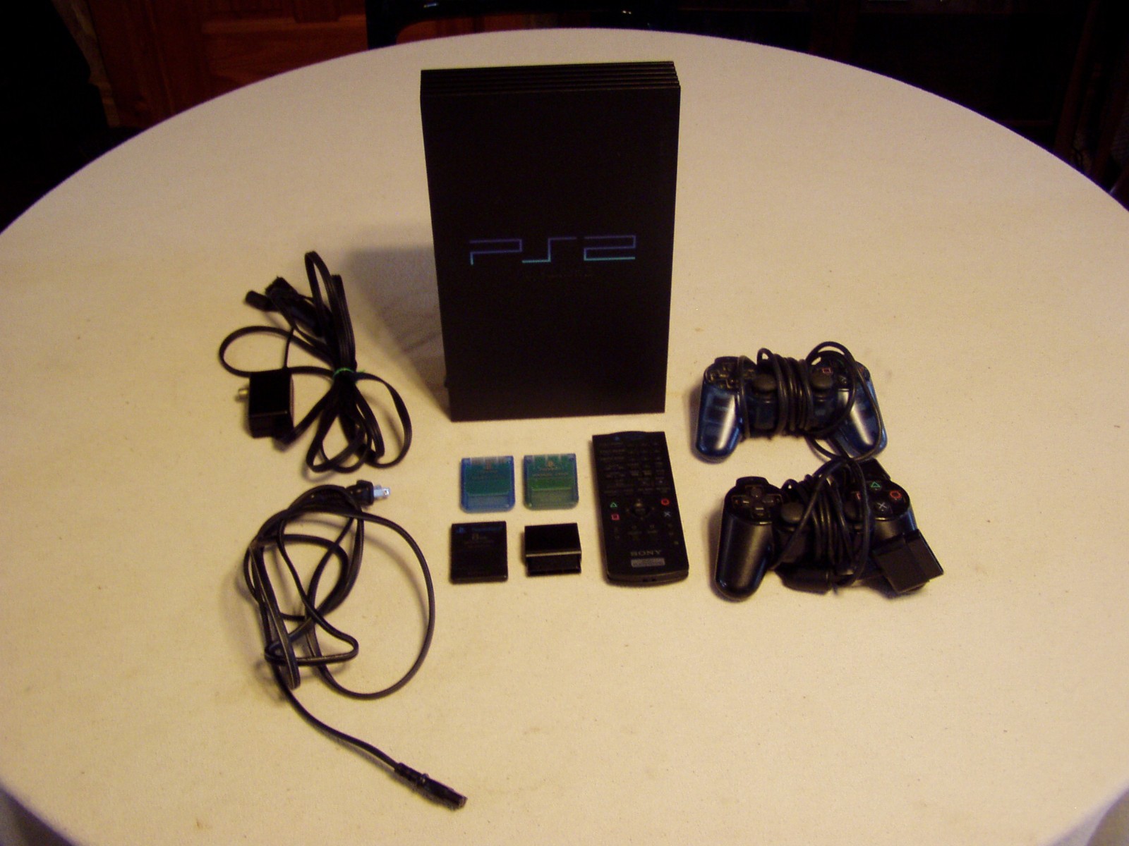 SONY PLAYSTATION 2 Fat SCPH-39001 Video Game Console Bundle W/remote etc WORKS