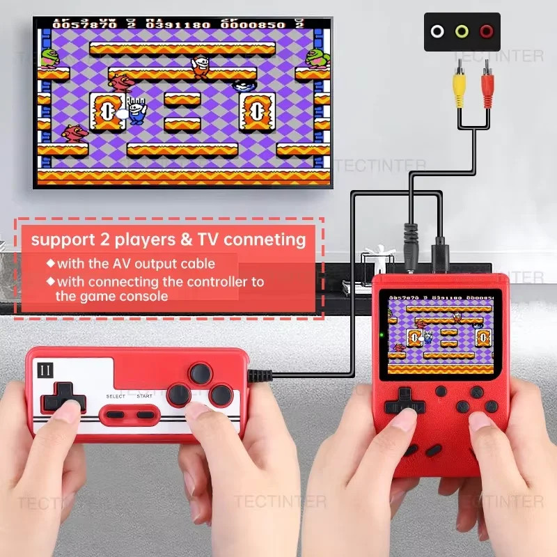 Retro Portable Handheld Game Console Built In 500 Classic Games Video Kids Gift
