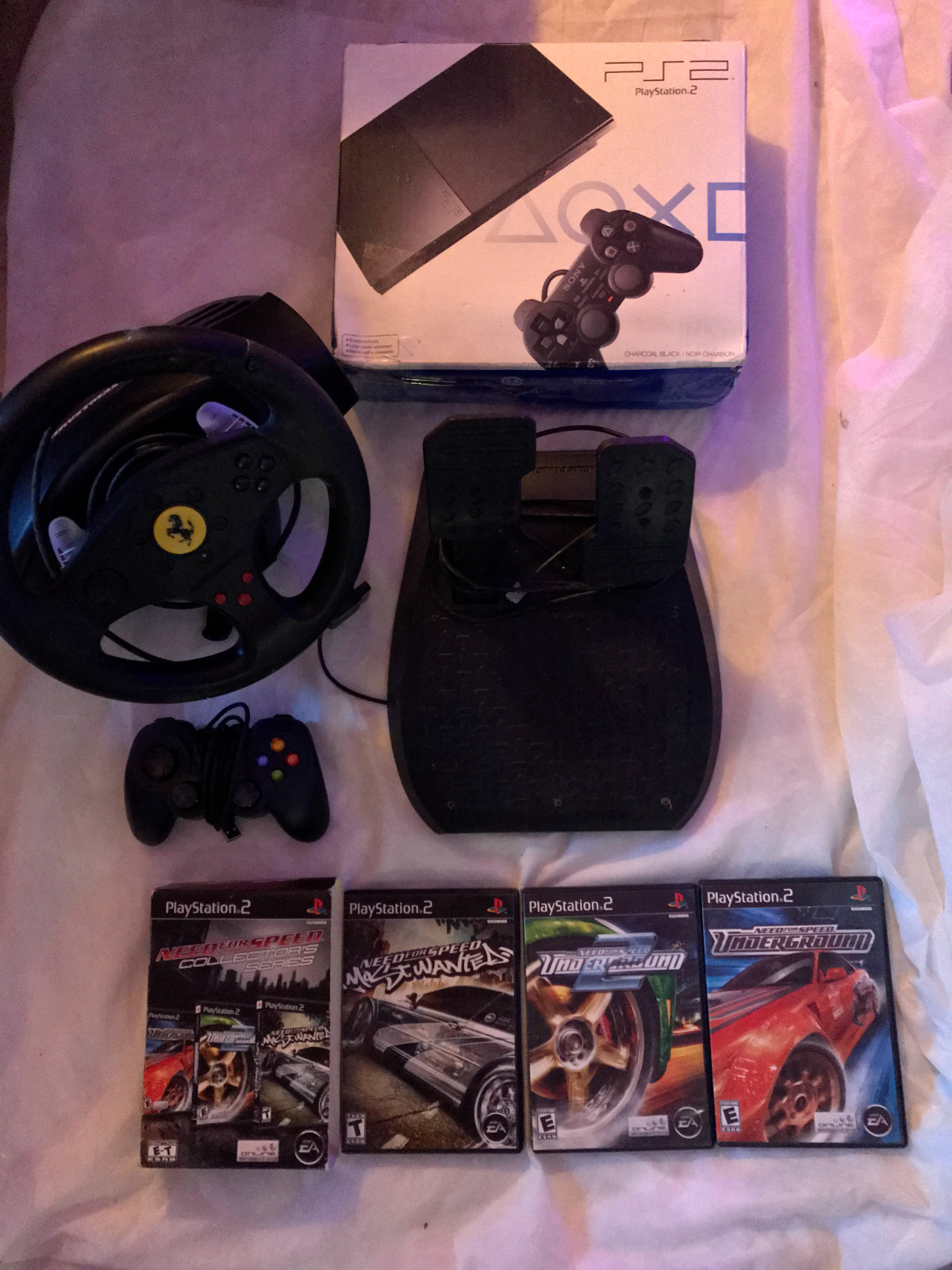 Sony PlayStation 2 PS2 SLIM Gaming Console Racing Bundle | Ships Fast!l