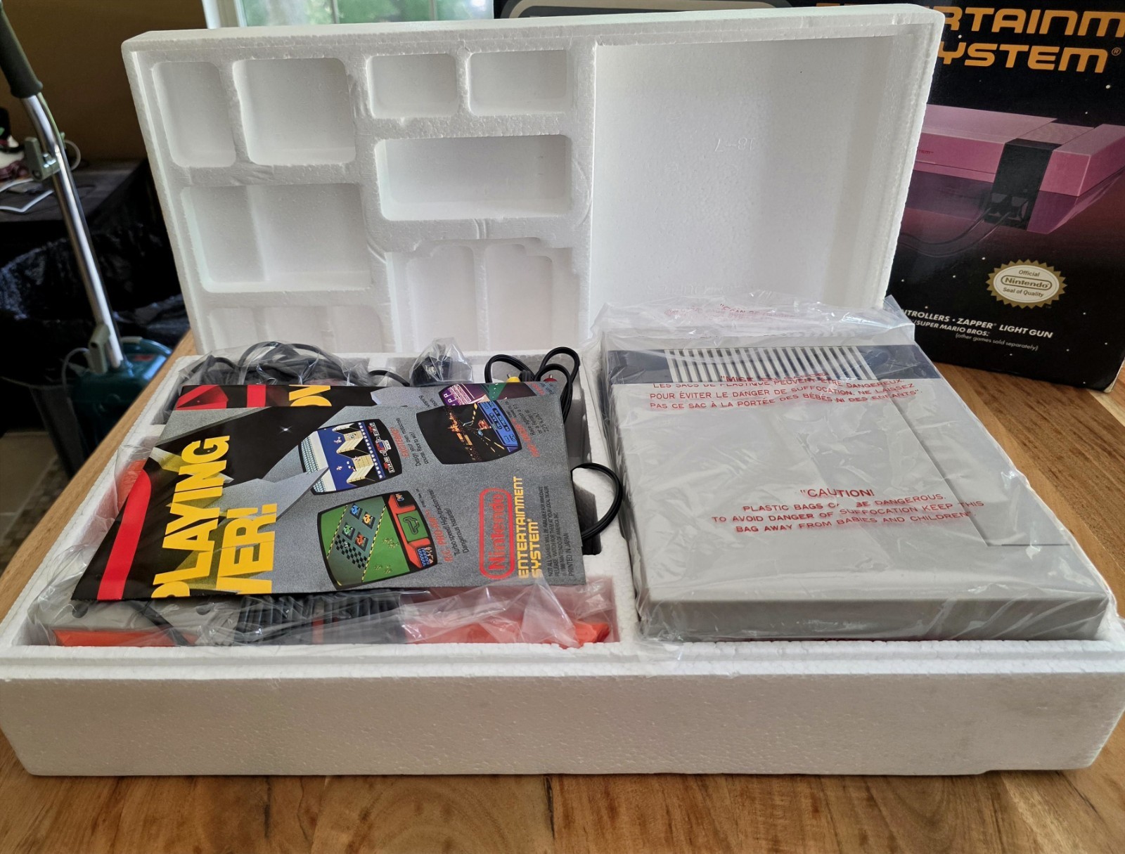 Nintendo NES Action Set Console Bundle CIB + power glove NES Advantage 3 games