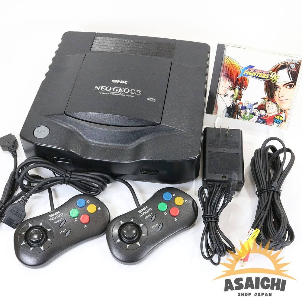 Neo Geo CD Console with Mini Controllers power cable + soft SNK Tested Working